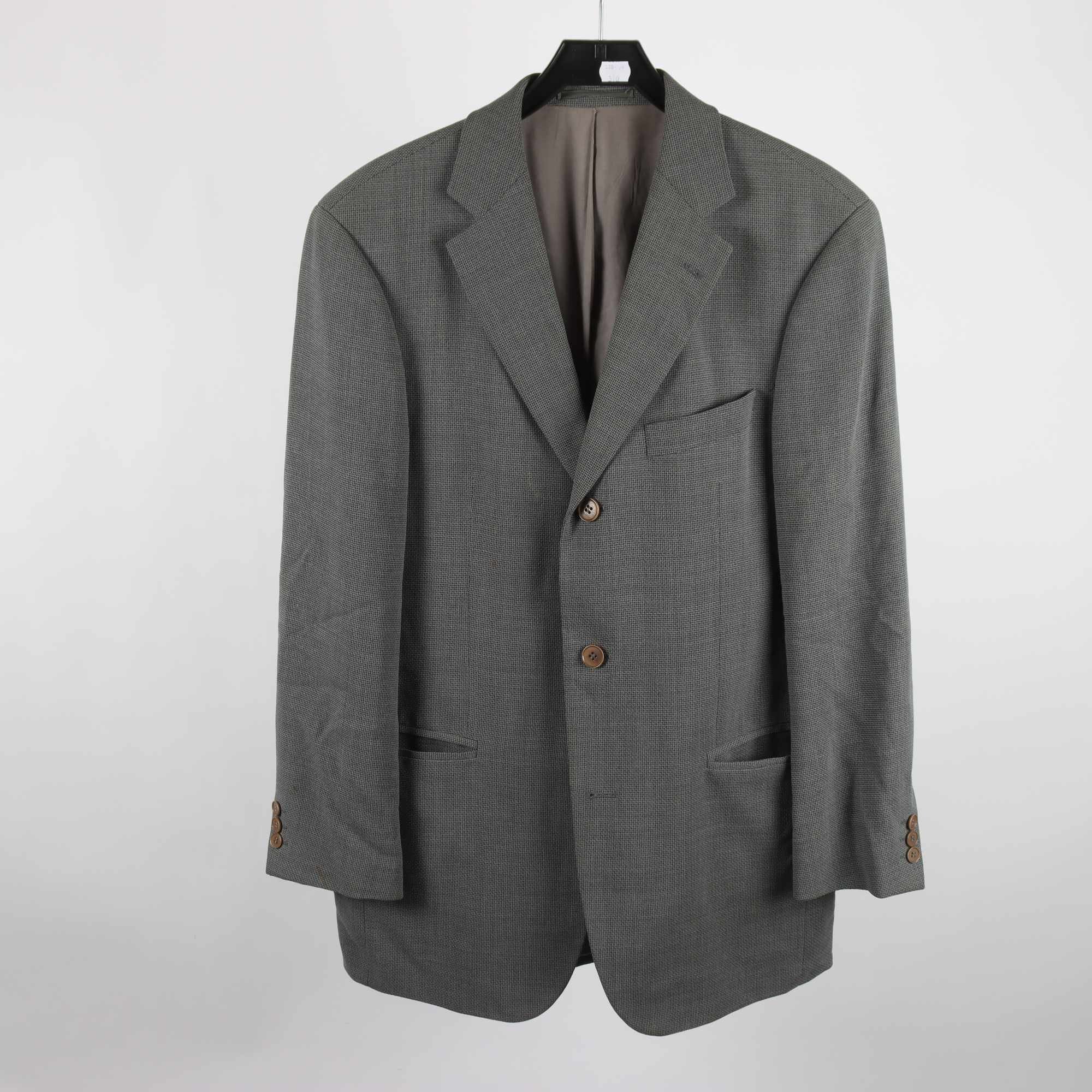 Kavaj, Hugo Boss, grå/blå, ullmix, stl. 48.