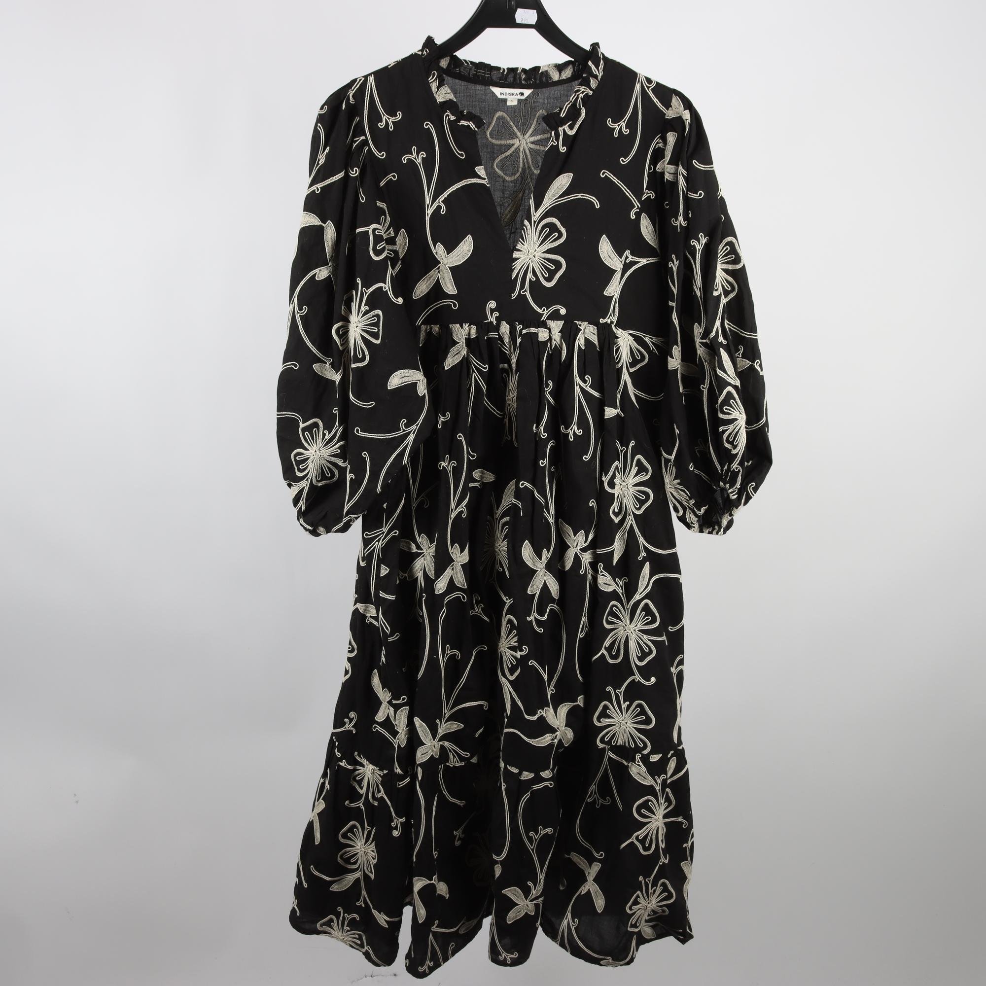 Klänning, Indiska, svart, vit, stl. L