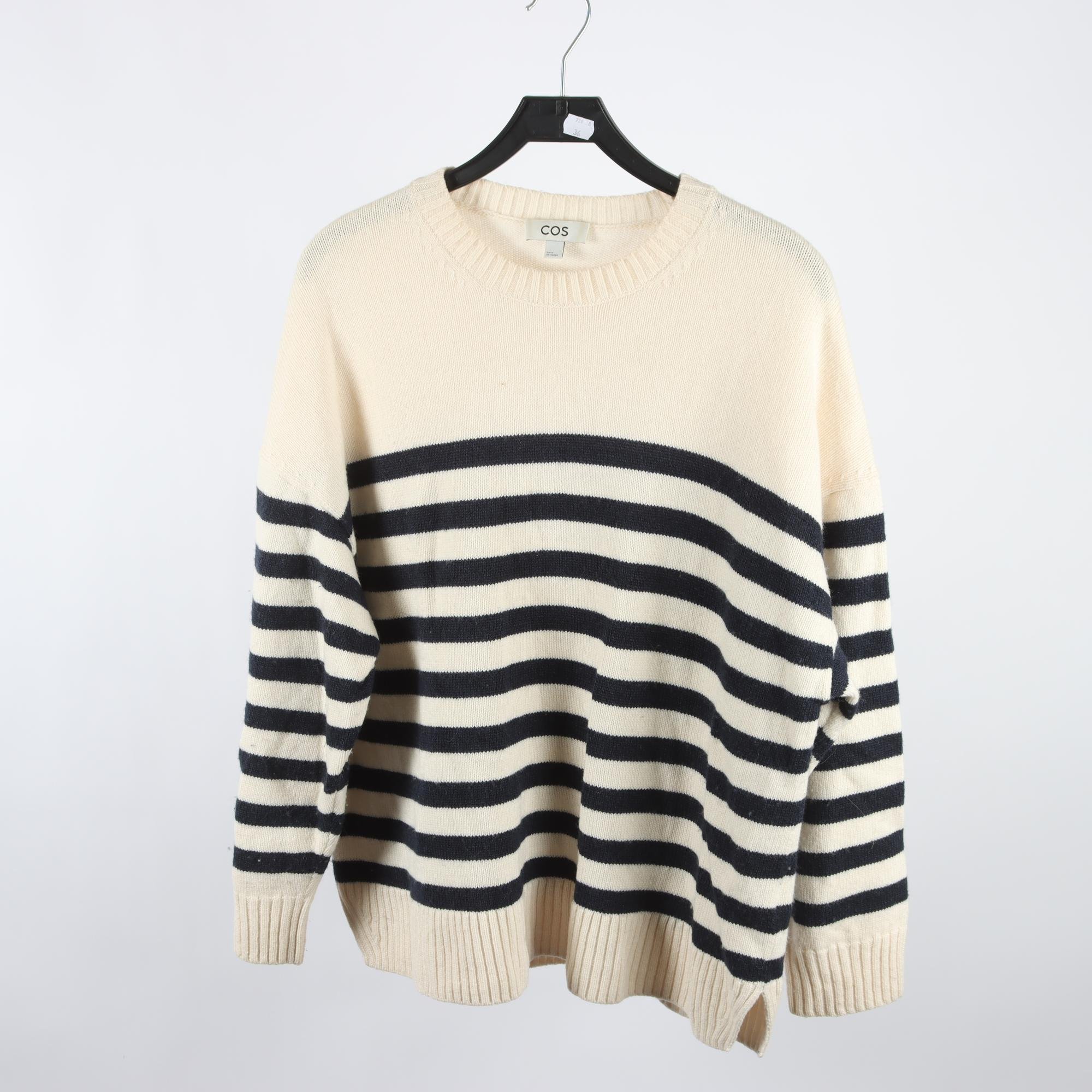 Tröja, COS, offwhite, blå, randig, stl. M