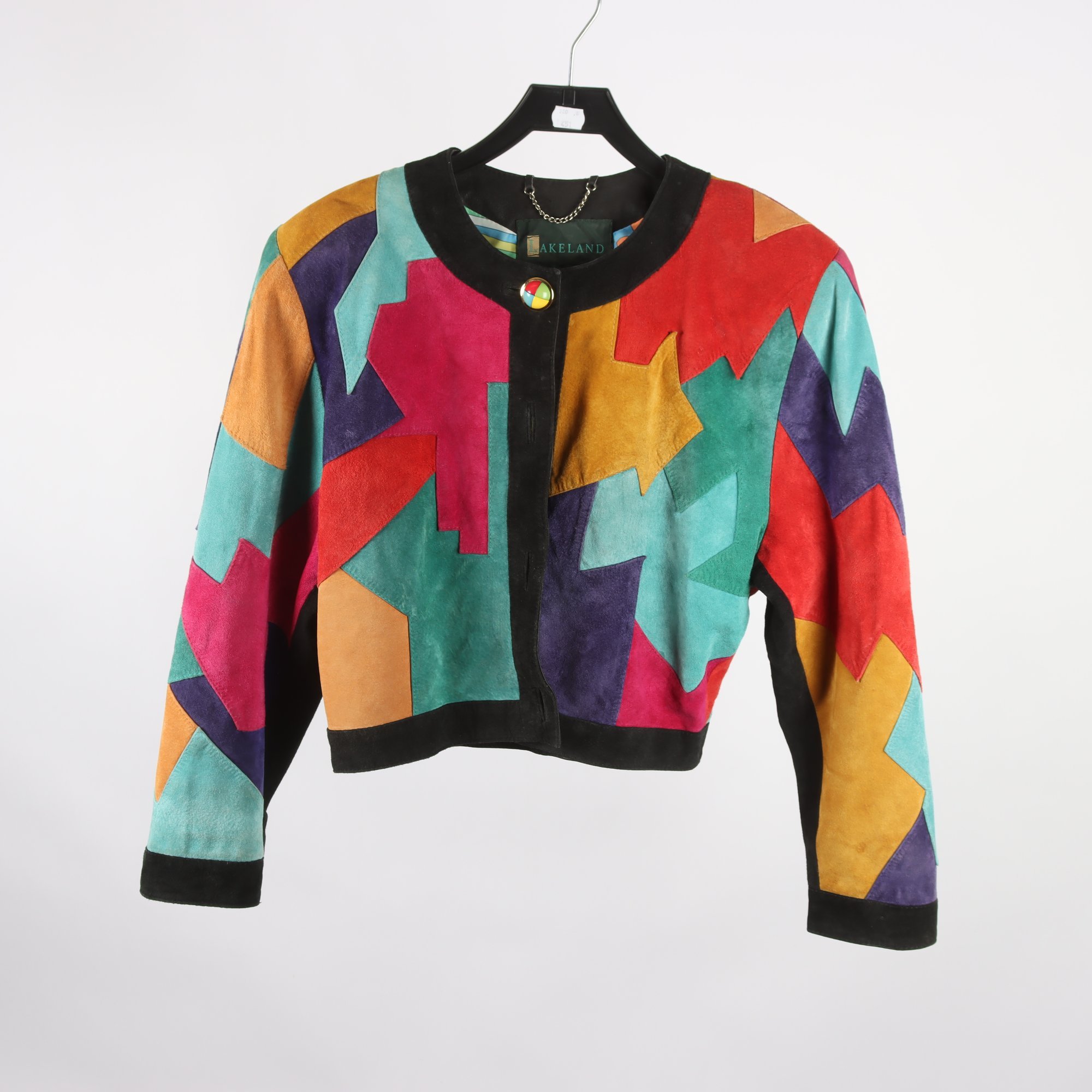 Mockajacka, Ladeland, flerfärgad, rosa, lila, retro, stl. 36.