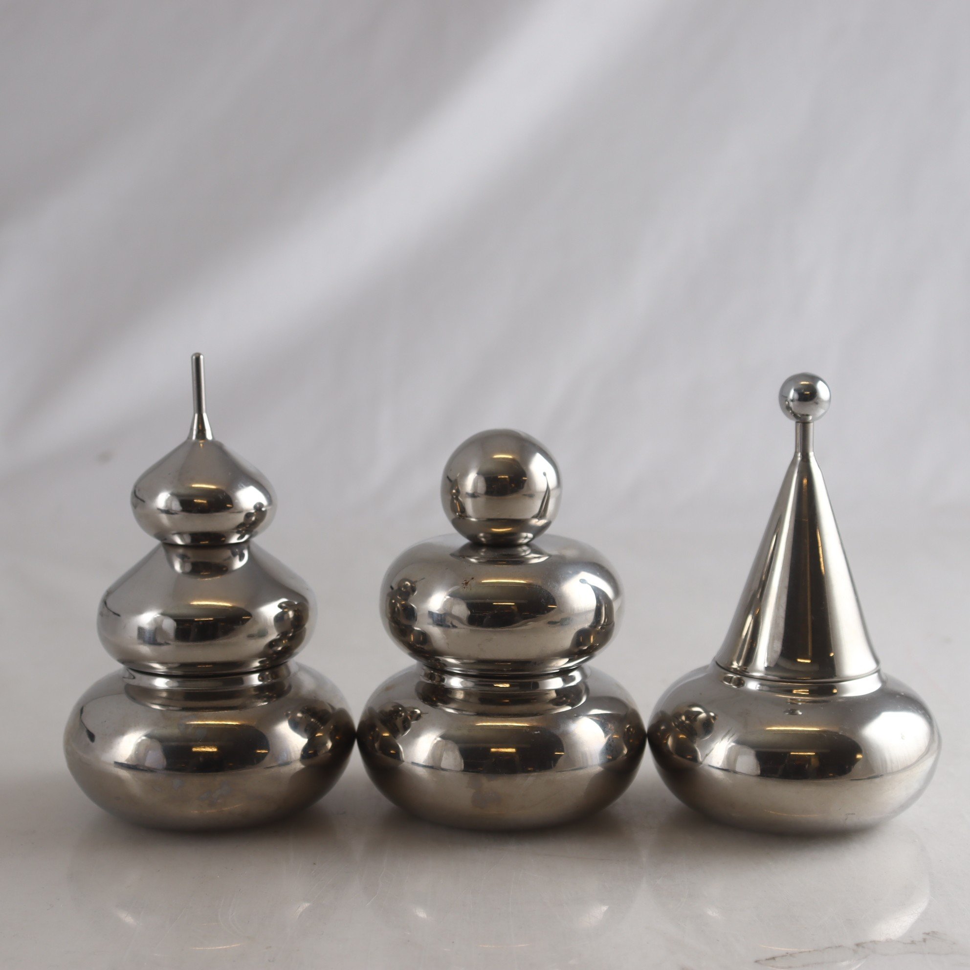 Ljushållare, rostfritt stål, Helene Tiedeman, Orrefors Jernverk, 3 st