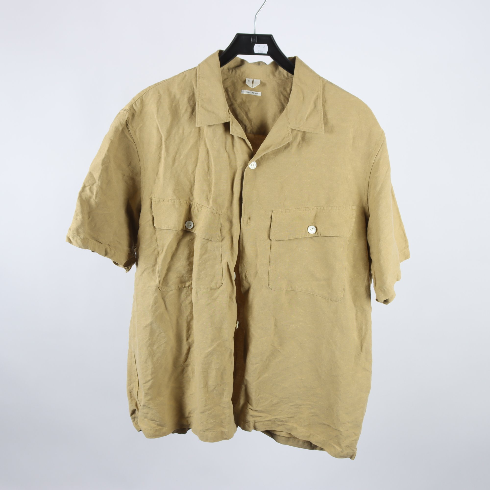 Skjorta, Arket, senapsgul, lin, stl. 54.