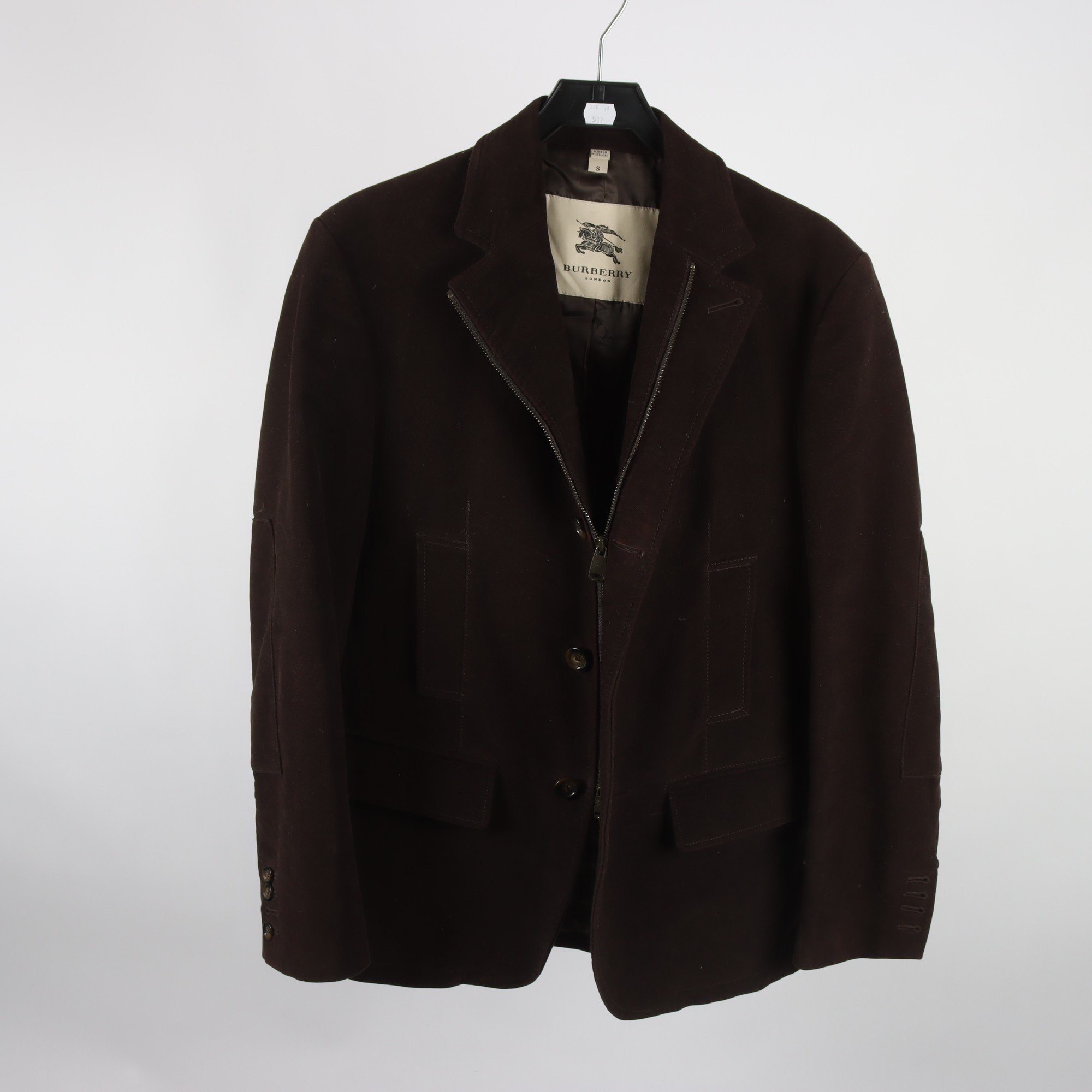 Kavaj, Burberry, brun, flanell/plych, stl. S.