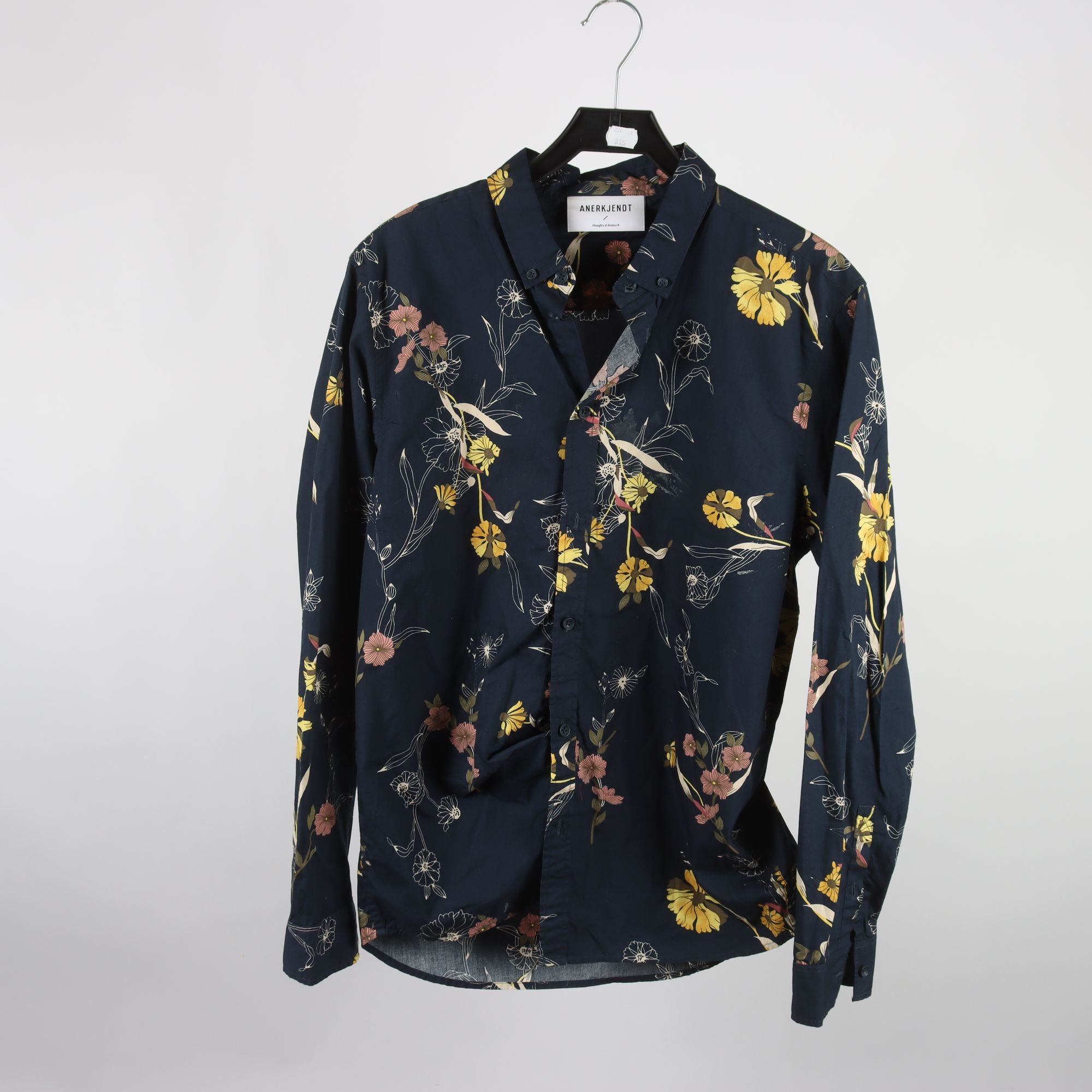 Skjorta, Anerkjendi, blommig, blå, stl. L.