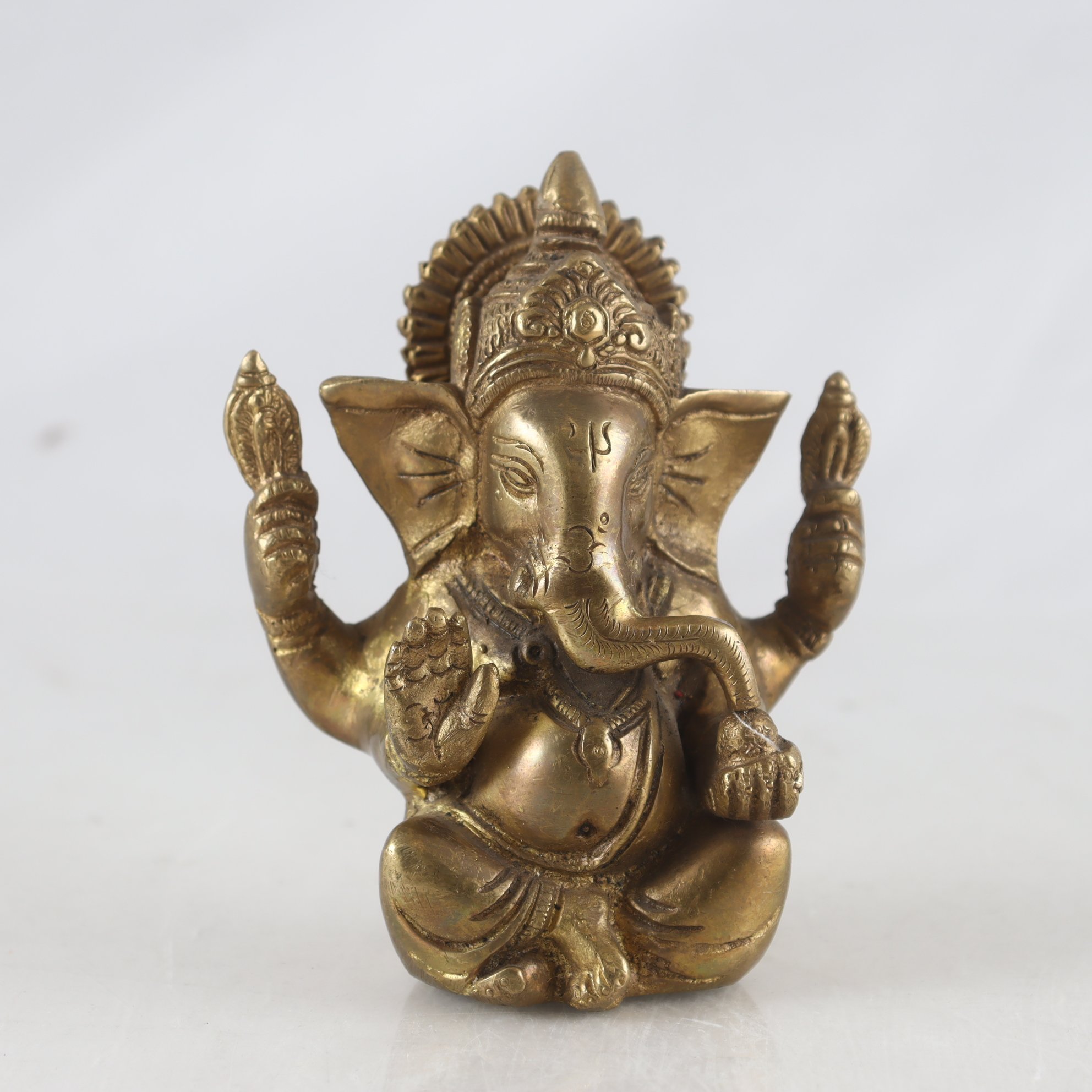 Statyett, Ganesha, hinduisk elefantgud, Brons