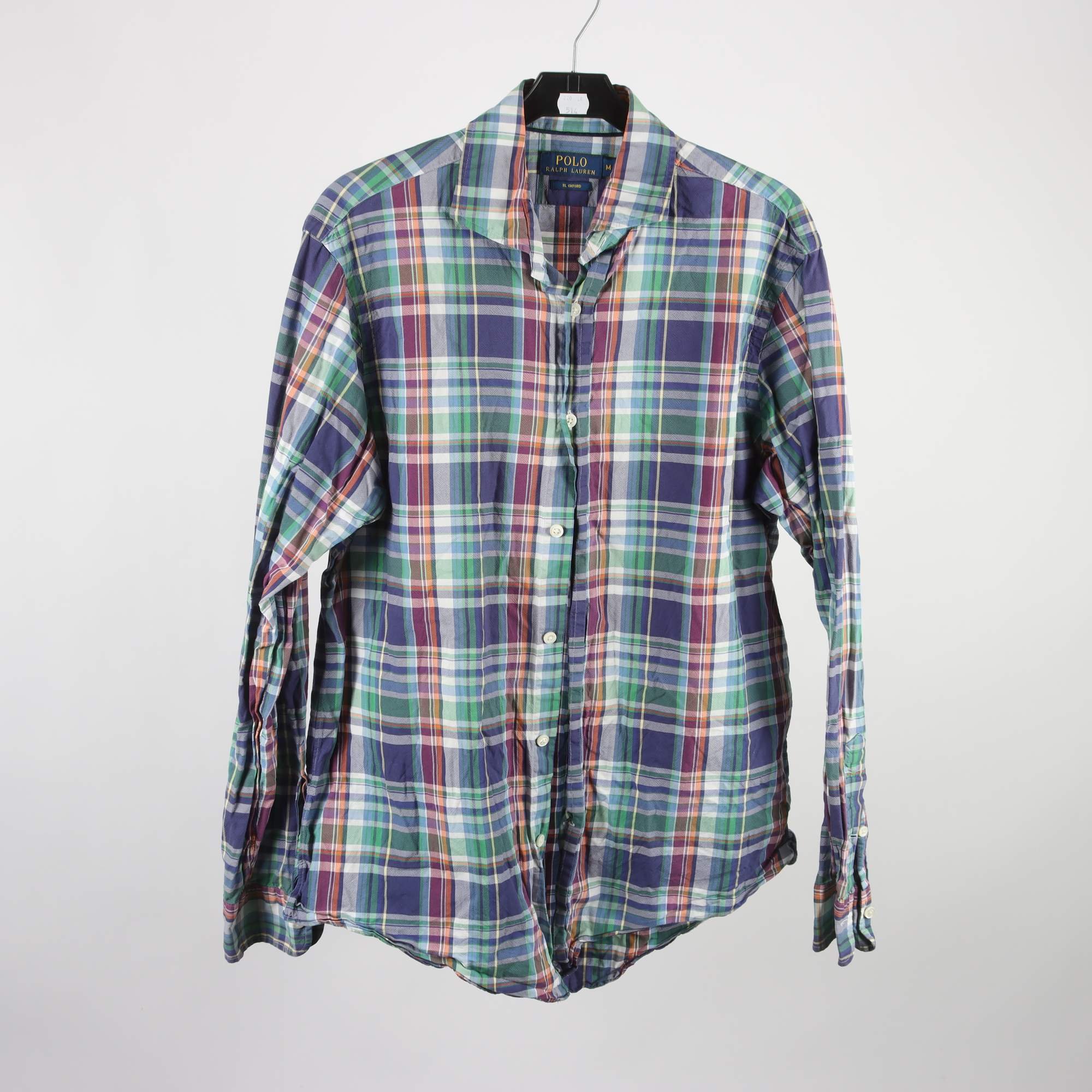 Skjorta, Polo Ralph Lauren, rutig, lila, orange, stl. M.