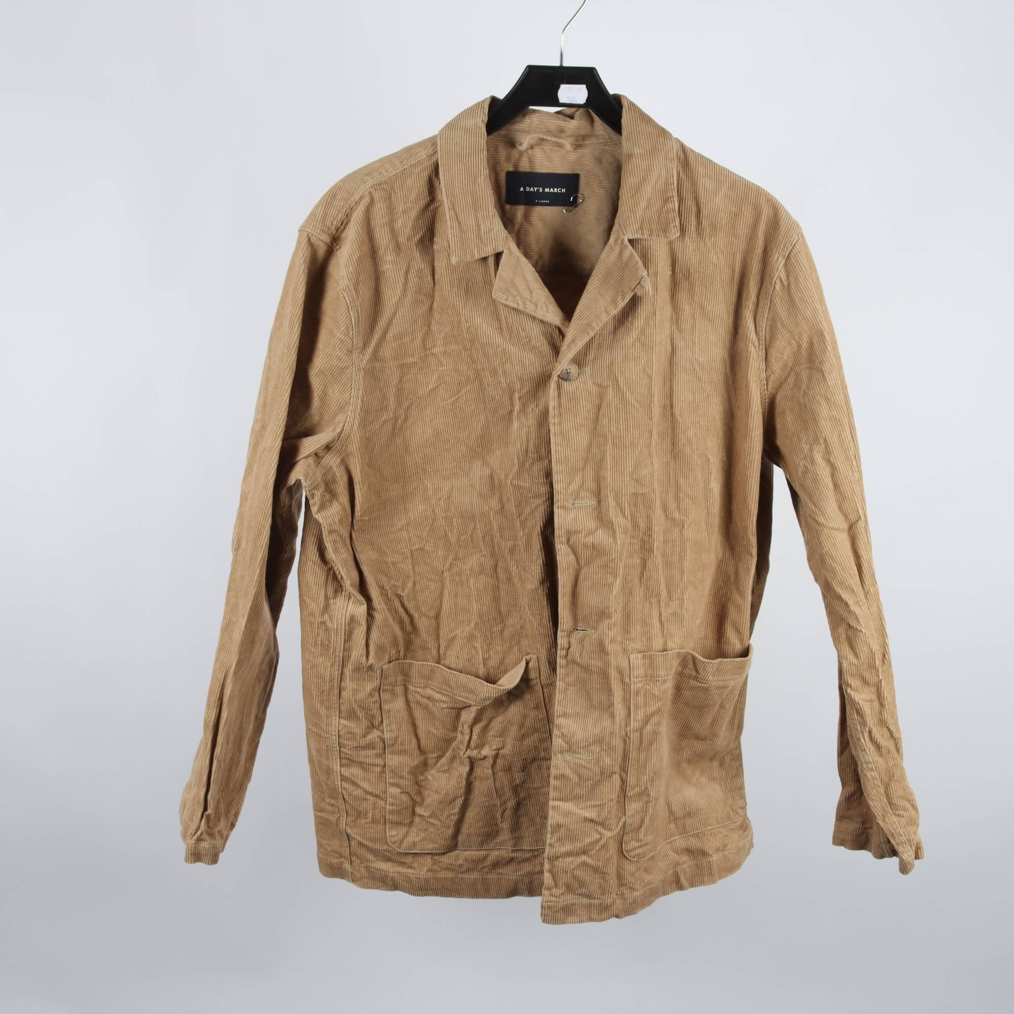 Skjortjacka, A Day’ s March, brun, manchester, stl. XL.