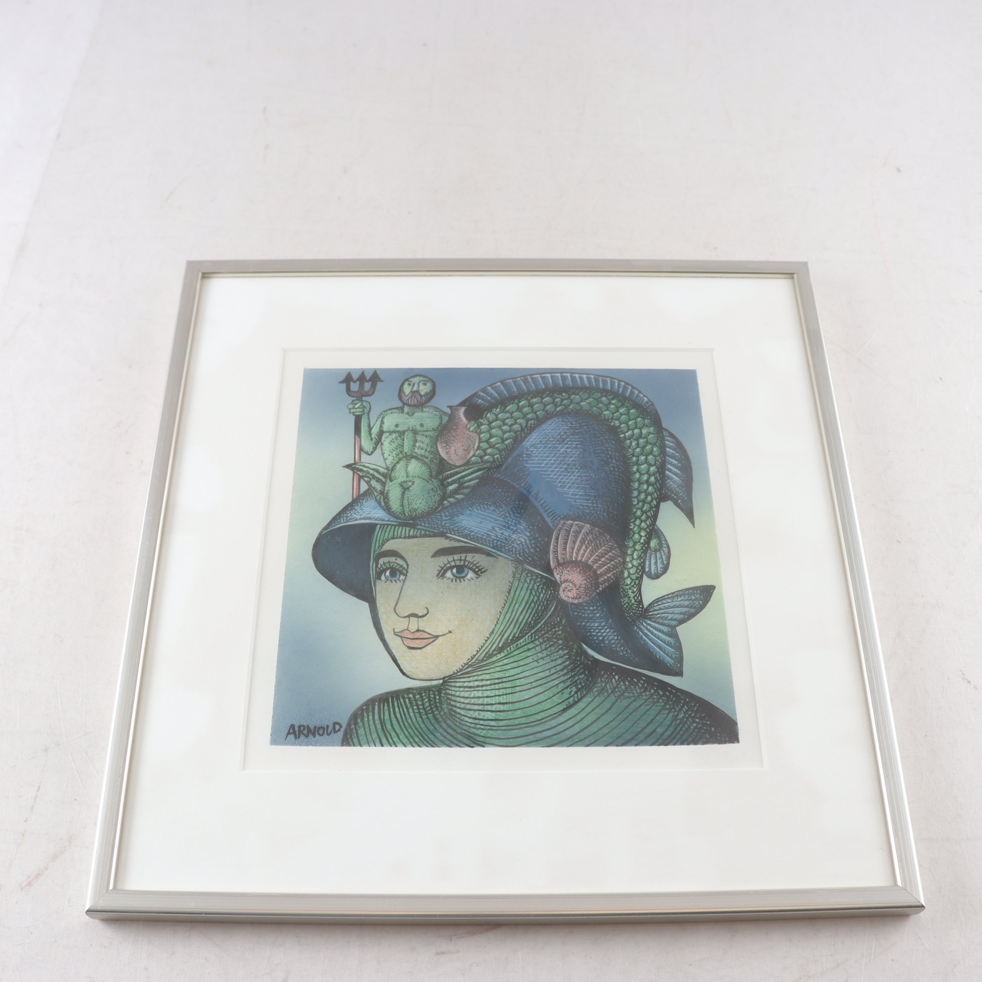 Blandteknik, Hans Arnold, (1925-2010), Schweiz, signerad Arnold. Samfraktas ej.