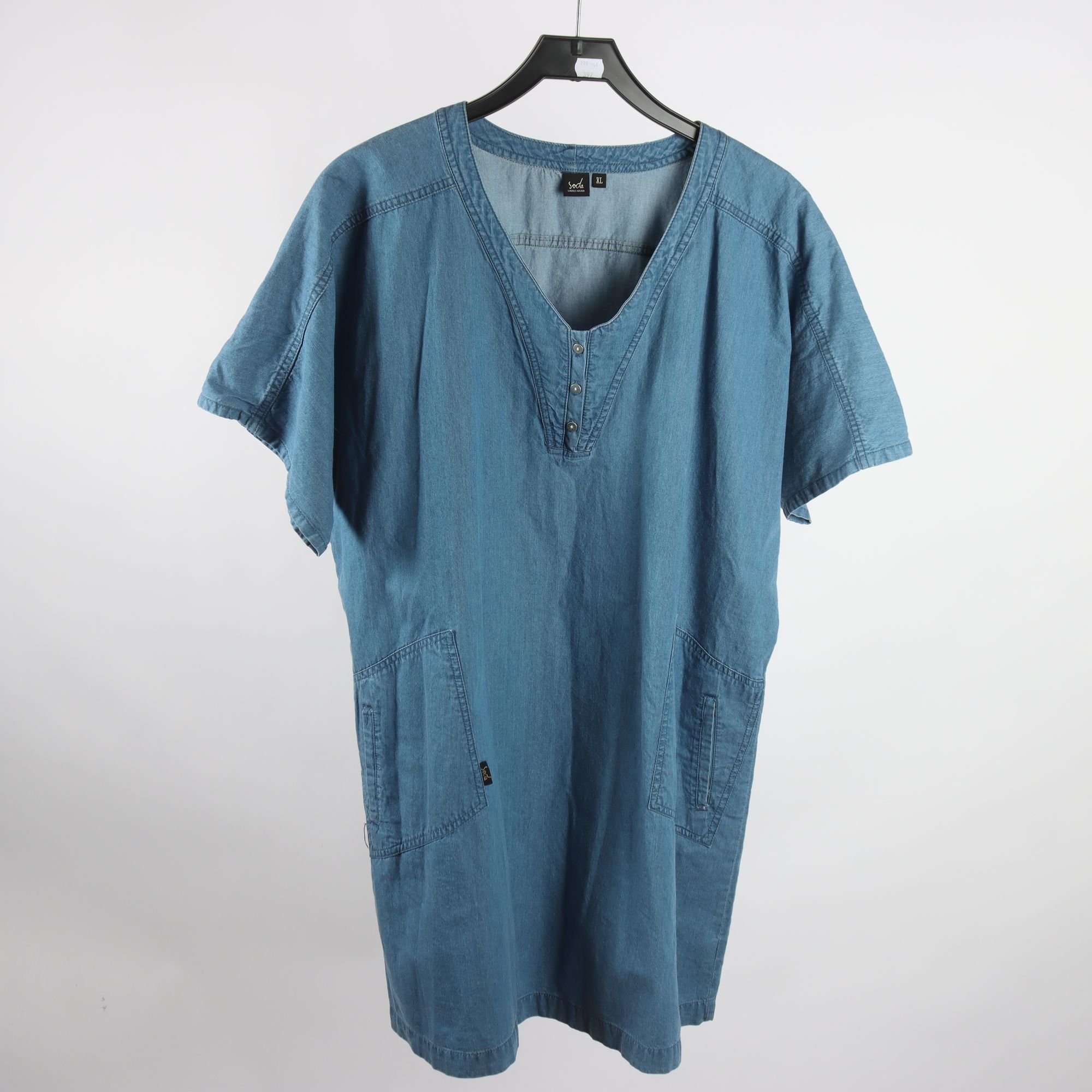 Klänning, Soda, blå, jeans, stl. XL.