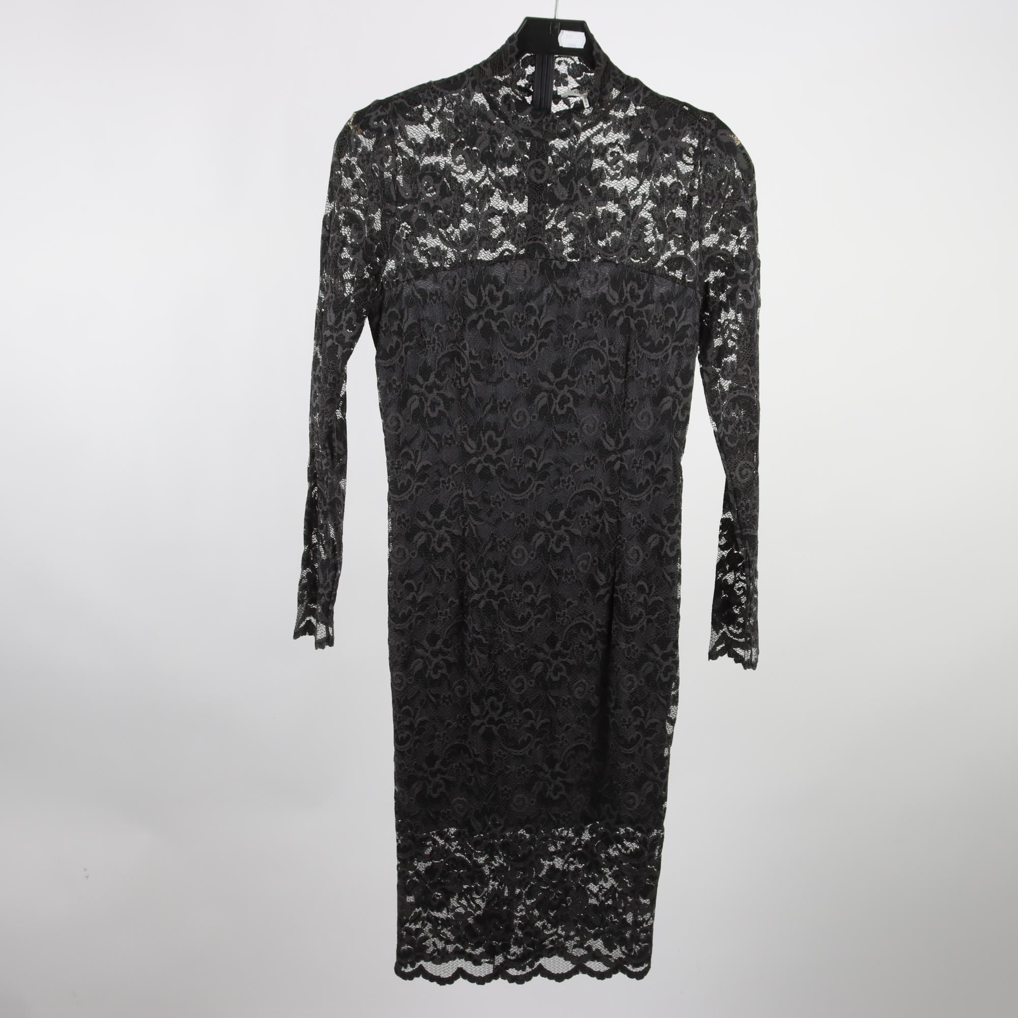 Klänning, Ganni, mönstrad, nät, svart, grå, stl. M.