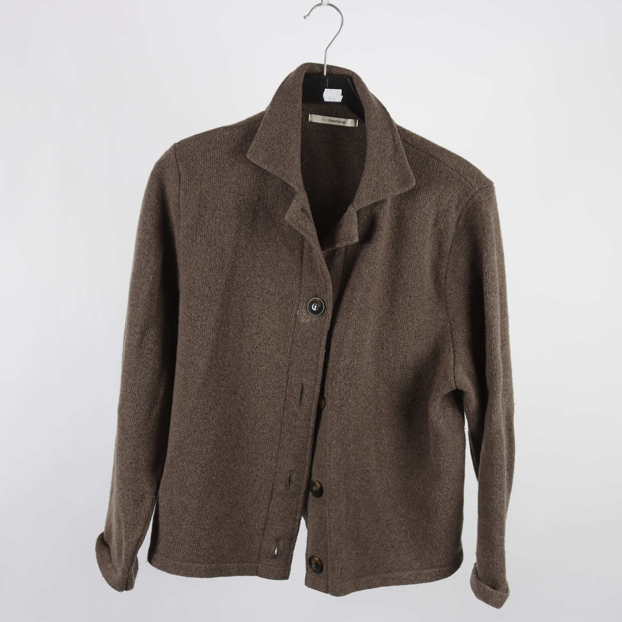 Kofta, Sibin Linnebjerg, brun, ullmix, stl. M.