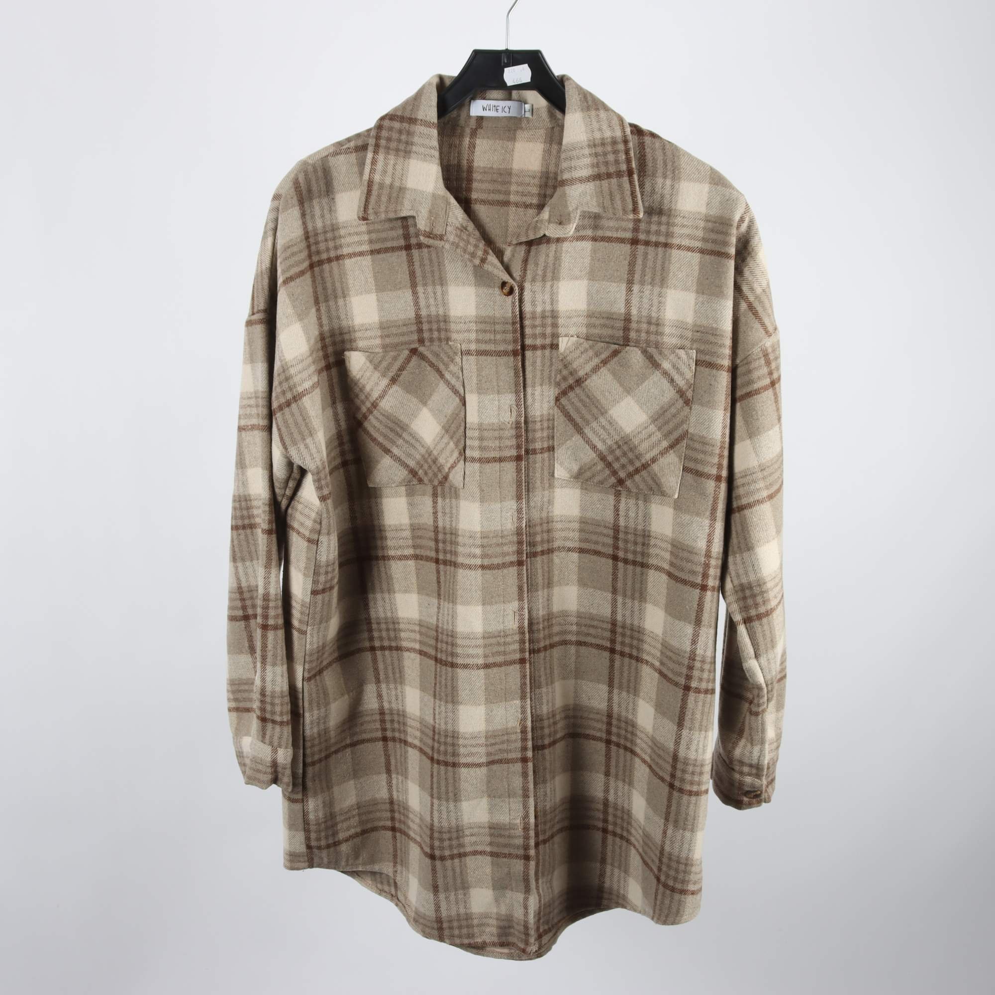 Skjorta, White Icy, beige, rutig, stl. L.