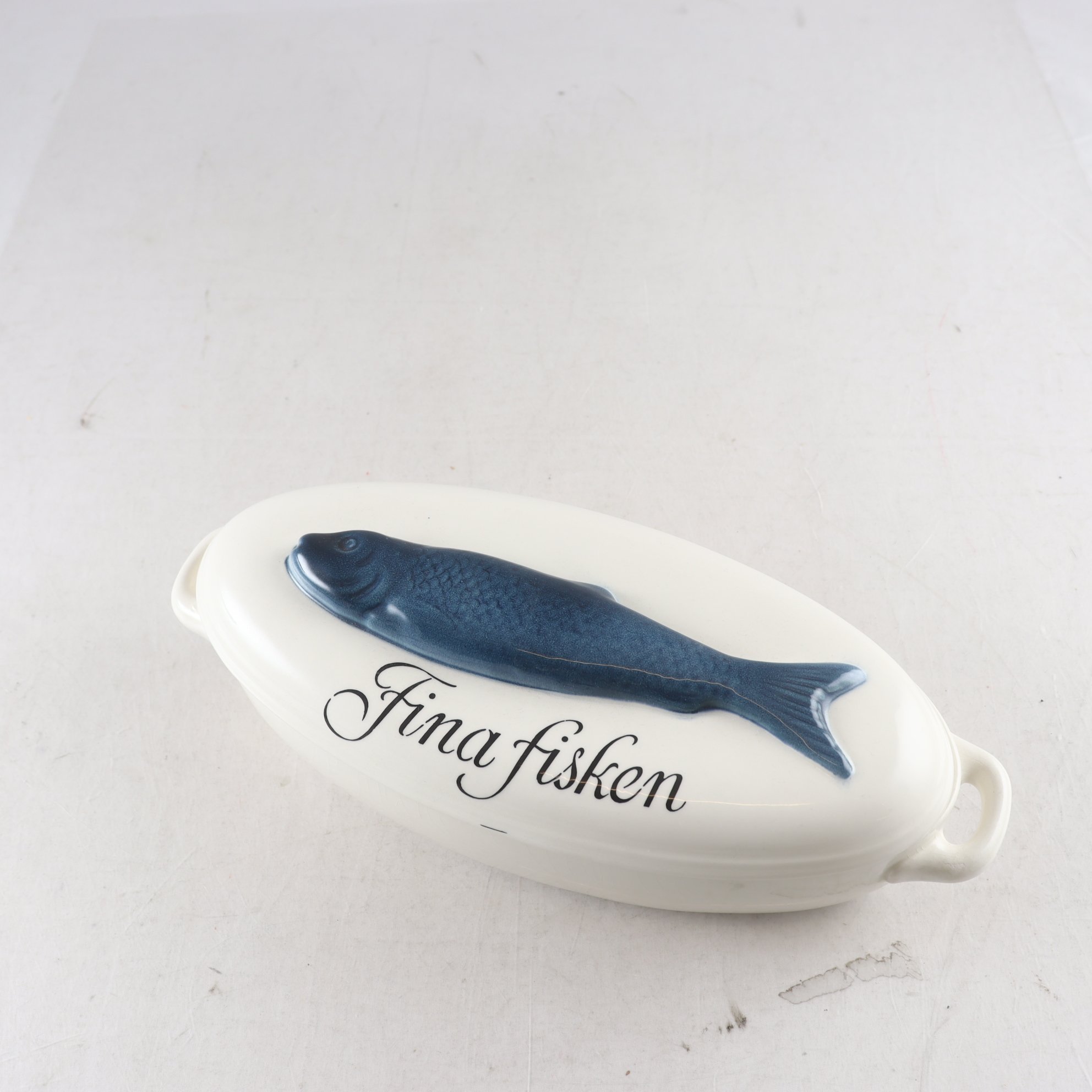 Terrin, ”Fina fisken”, Schamberger Majolikafabrik, Västtyskland