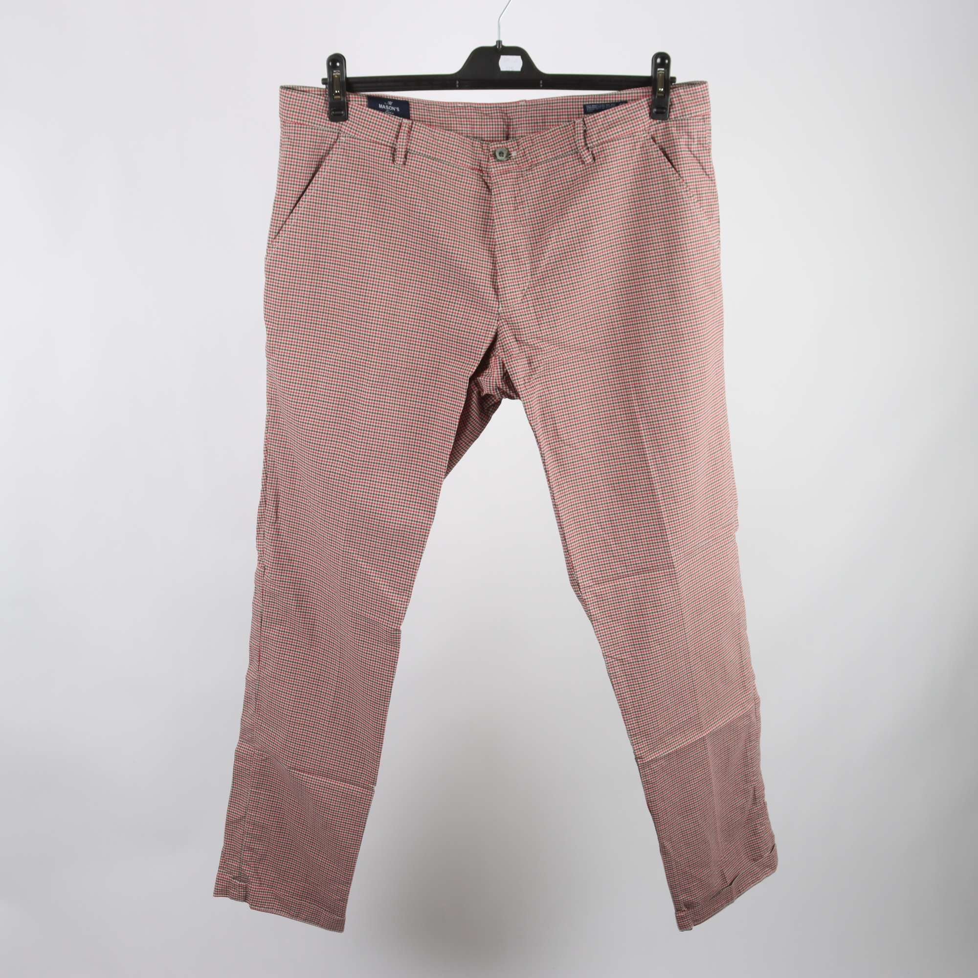 Byxor, Masons, rutiga, röd, grå, stl. 56.