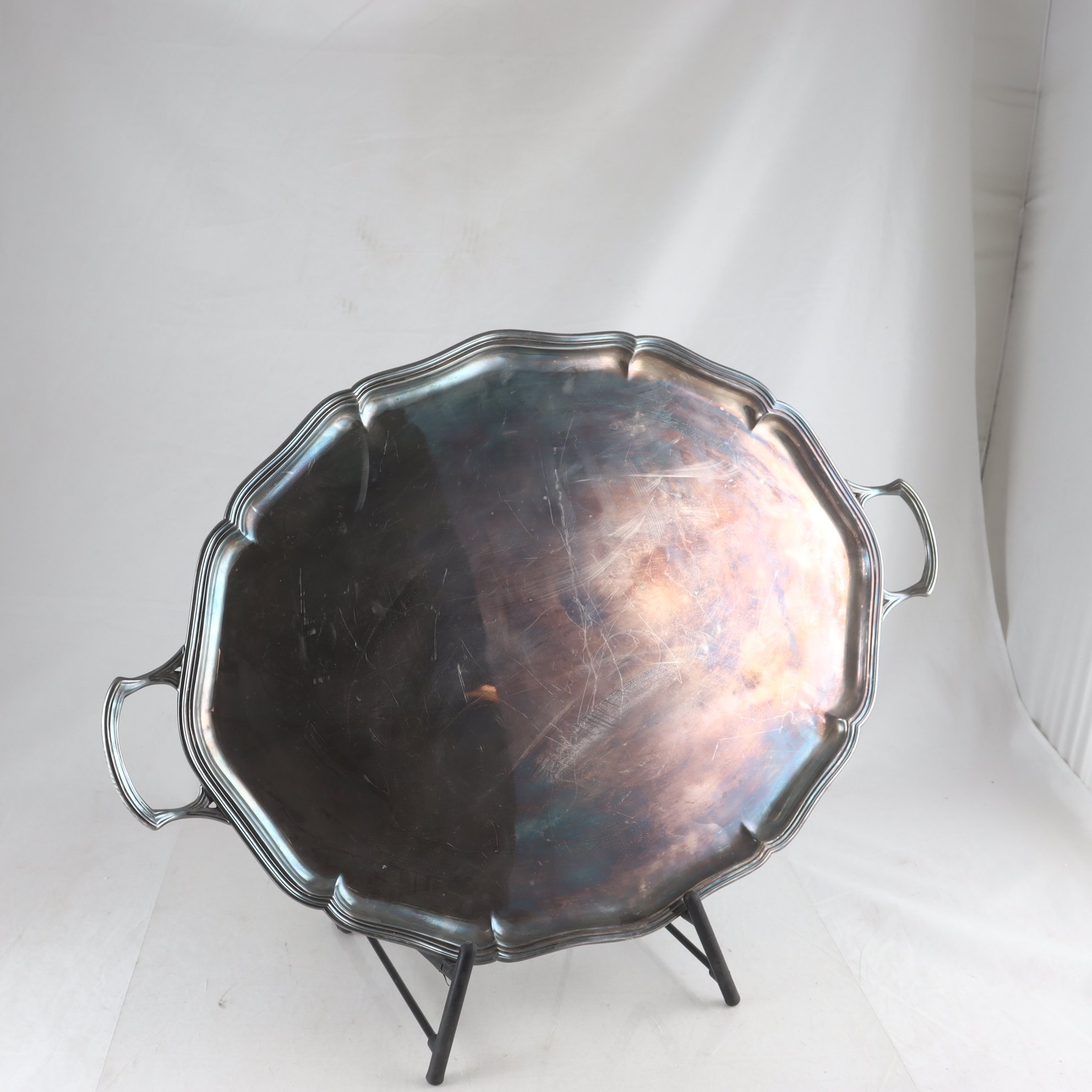 Bricka, nysilver, ostämplad, Jugend, (1890-1920) Endast avhämtning.