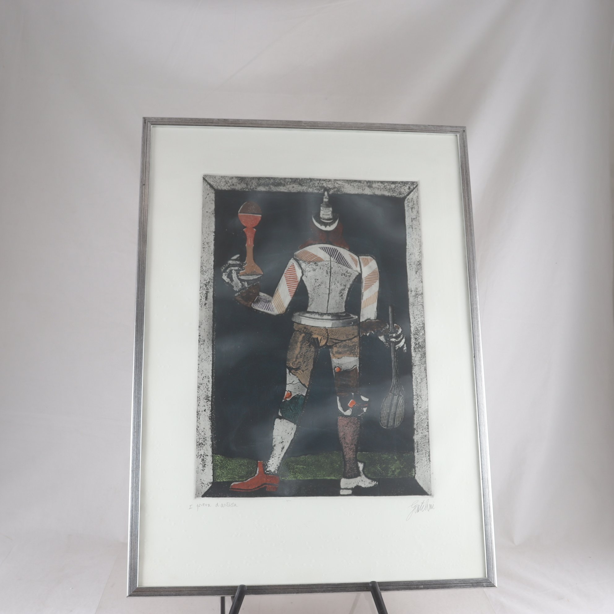 Färglitografi, Jonglören, Franco Gentilini, signerad. Endast avhämtning.