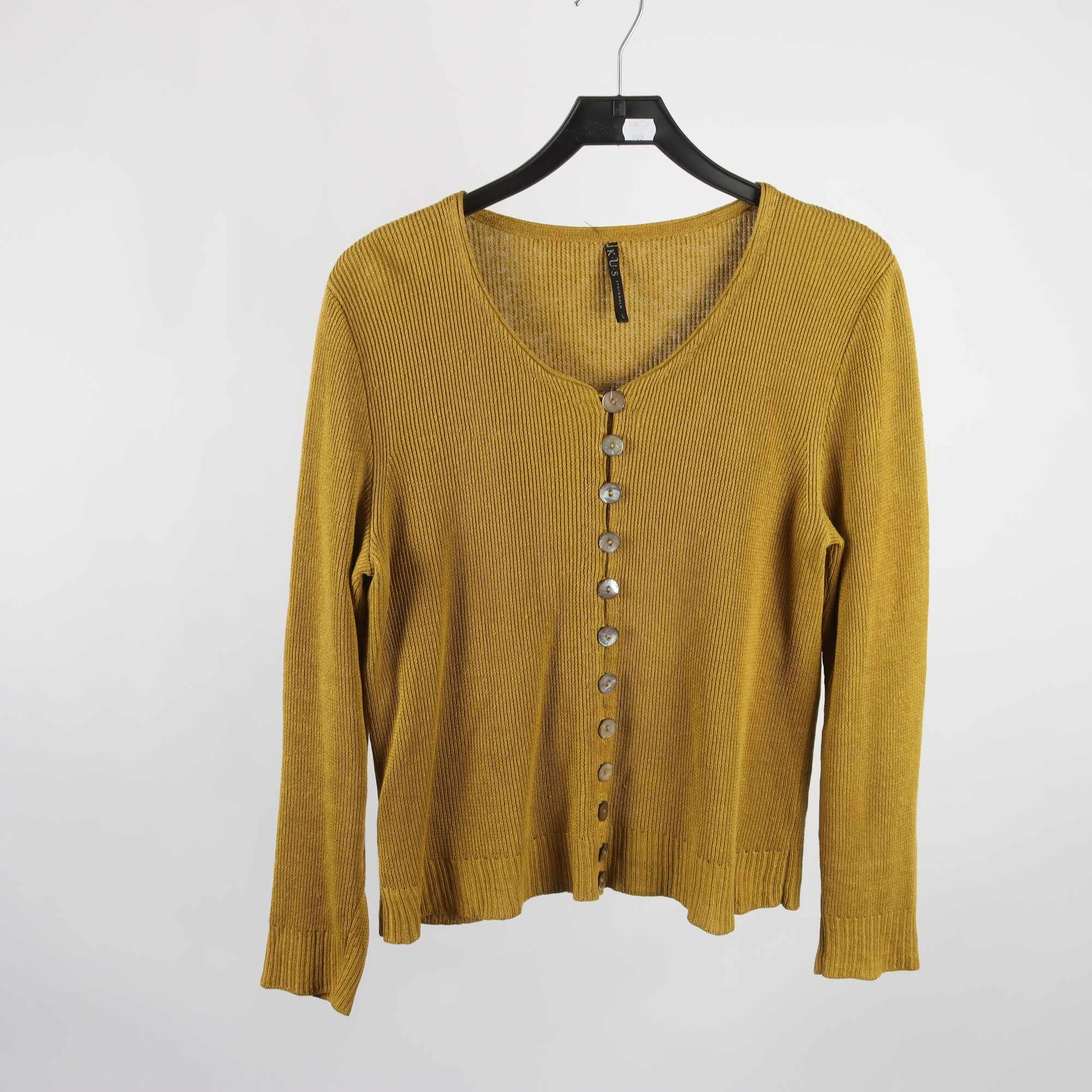 Kofta, K.U.S, senapsgul, 100% lin, stl. L.