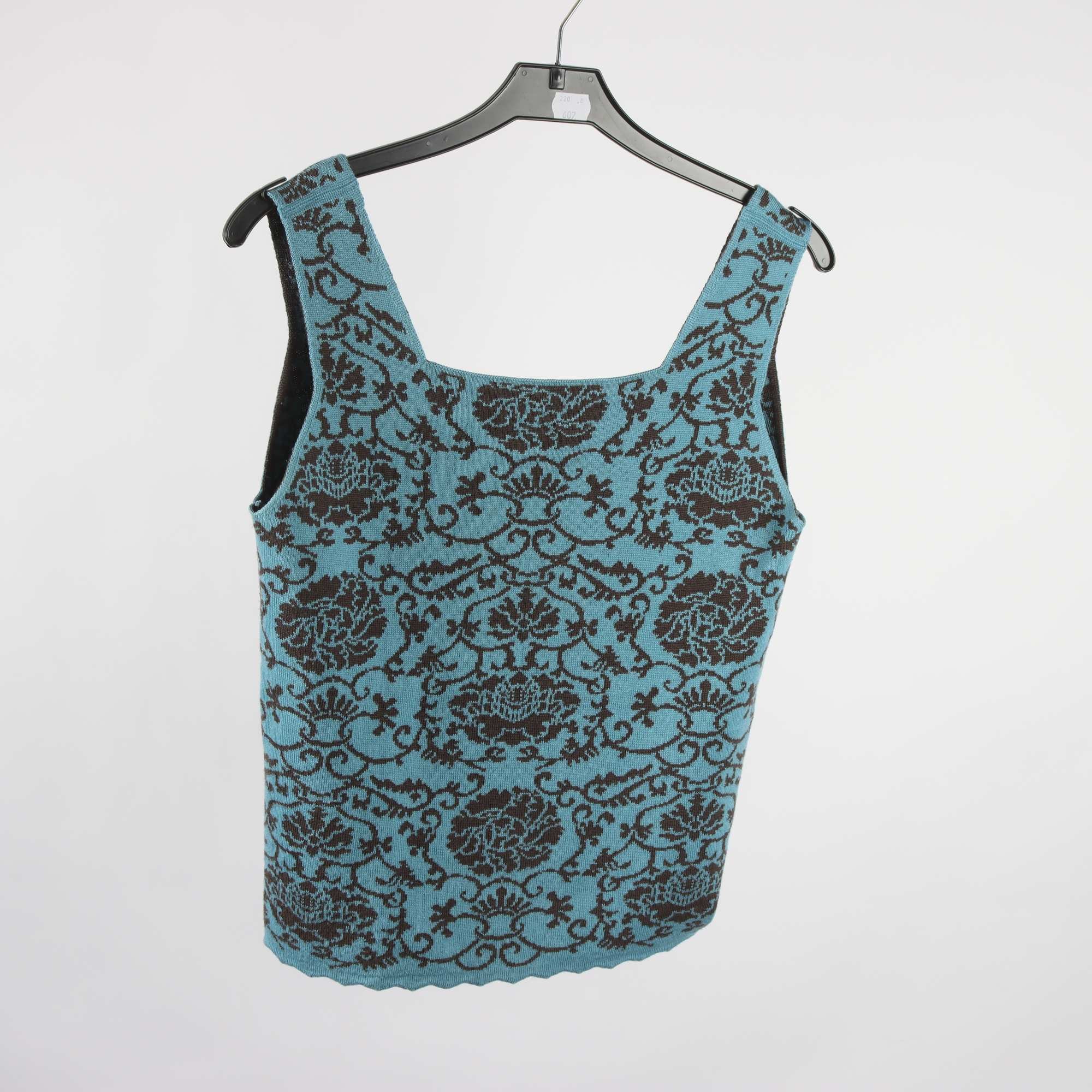 Linne, Oleana, blå, brun, ull, silke, stl. L.