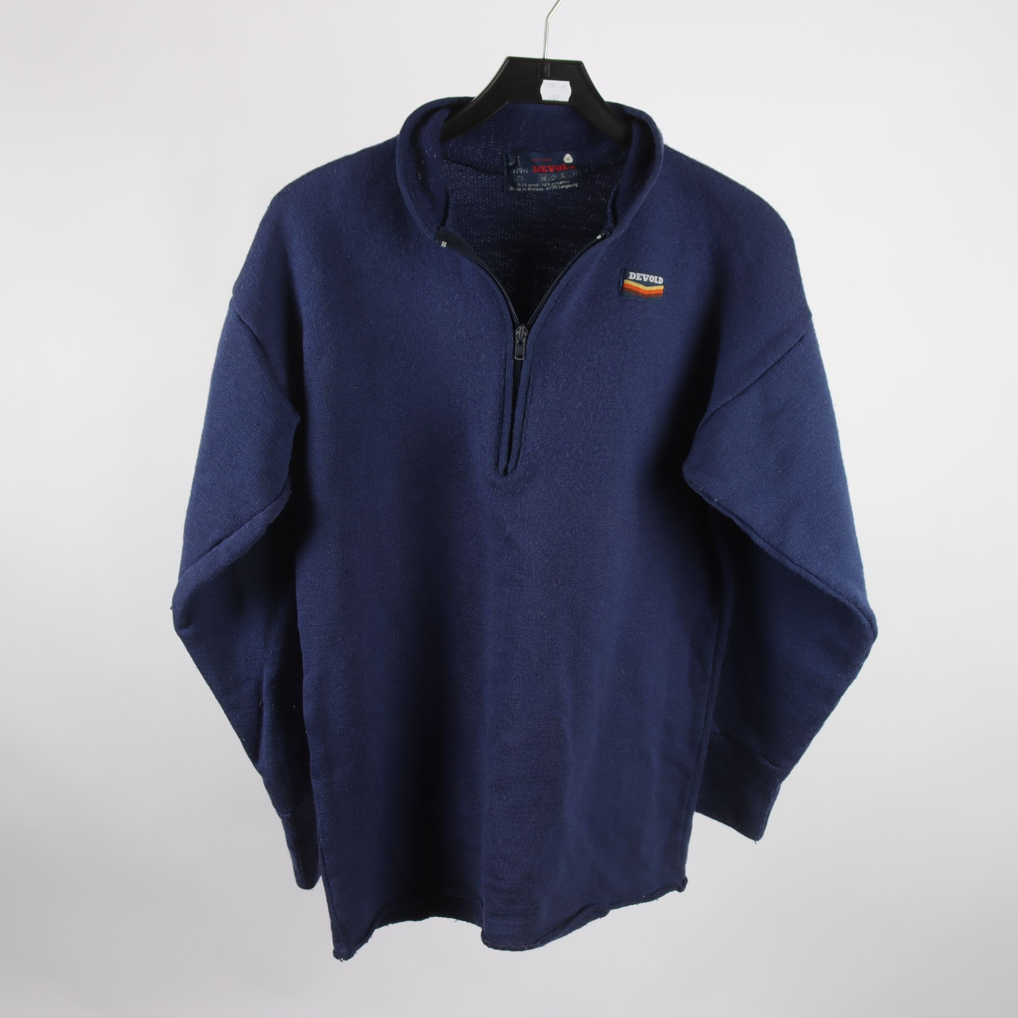 Tröja, Devold, blå, ull, stl. ca. S/M.