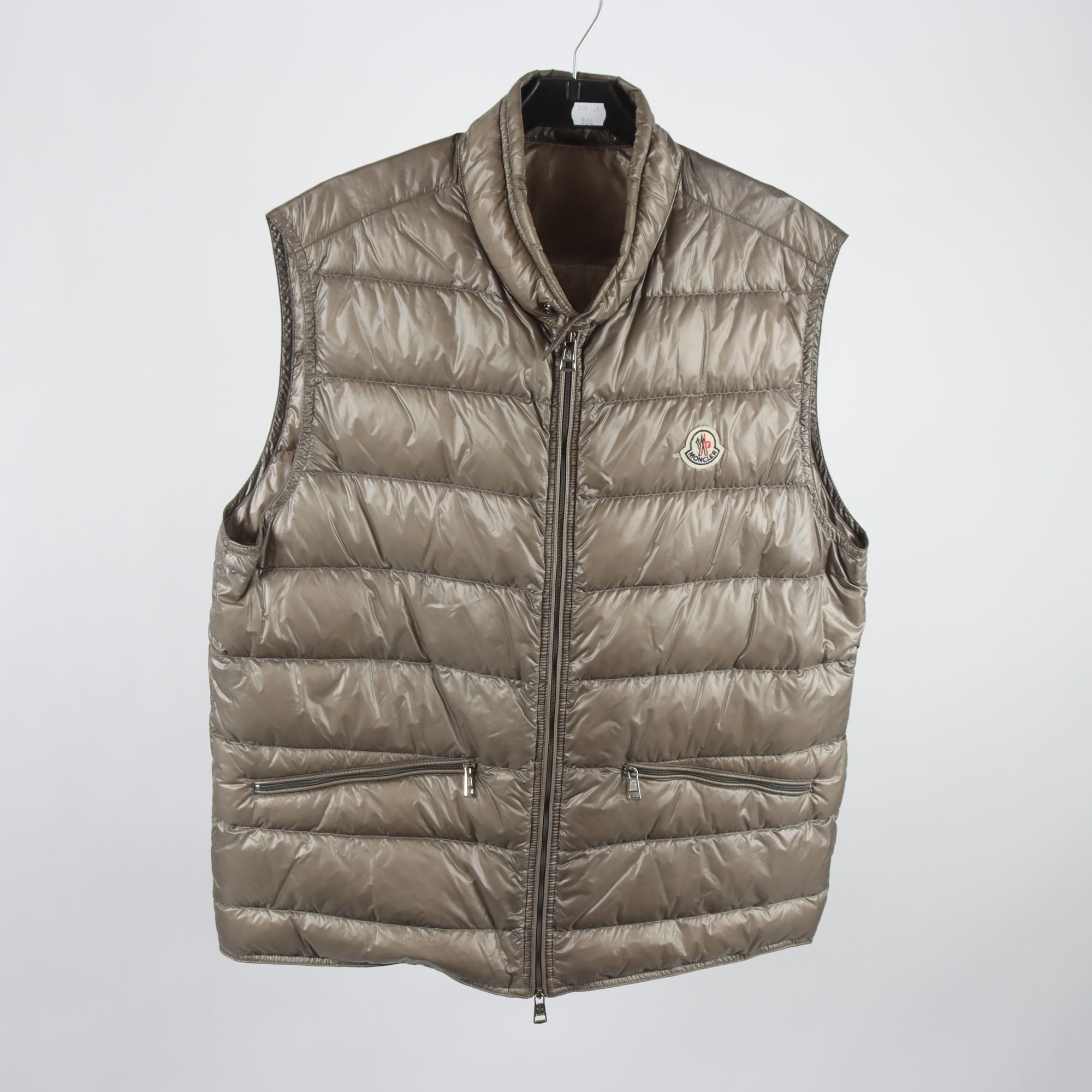 Dunväst, Moncler, beige, stl. 4.