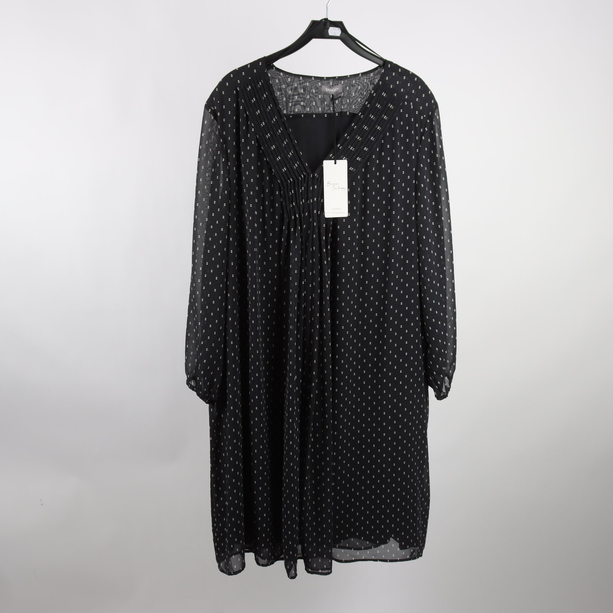 Klänning, Samoon, blå, vit, stl. 54