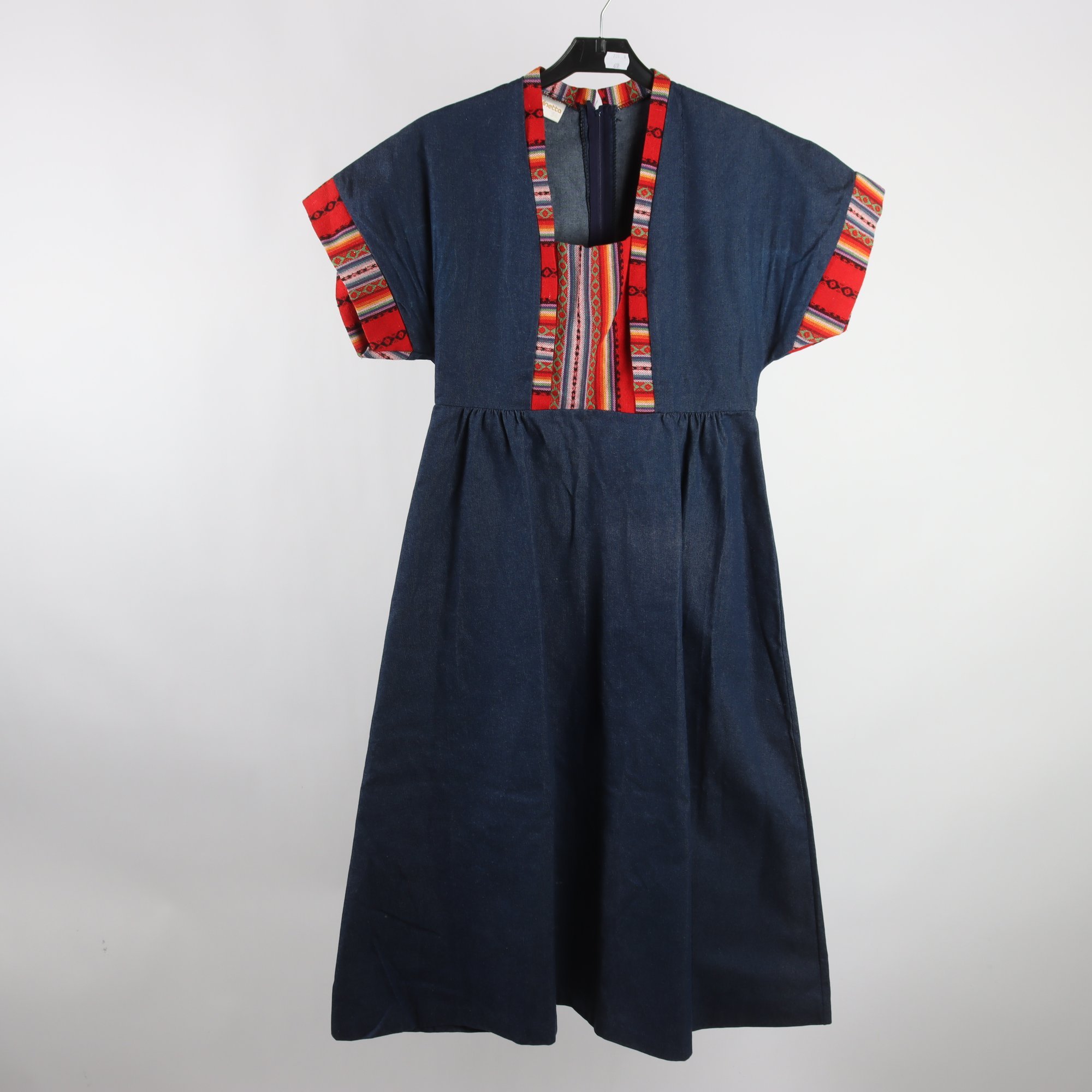 Klänning, vintage, Vinetta, blå, denim, stl. 36