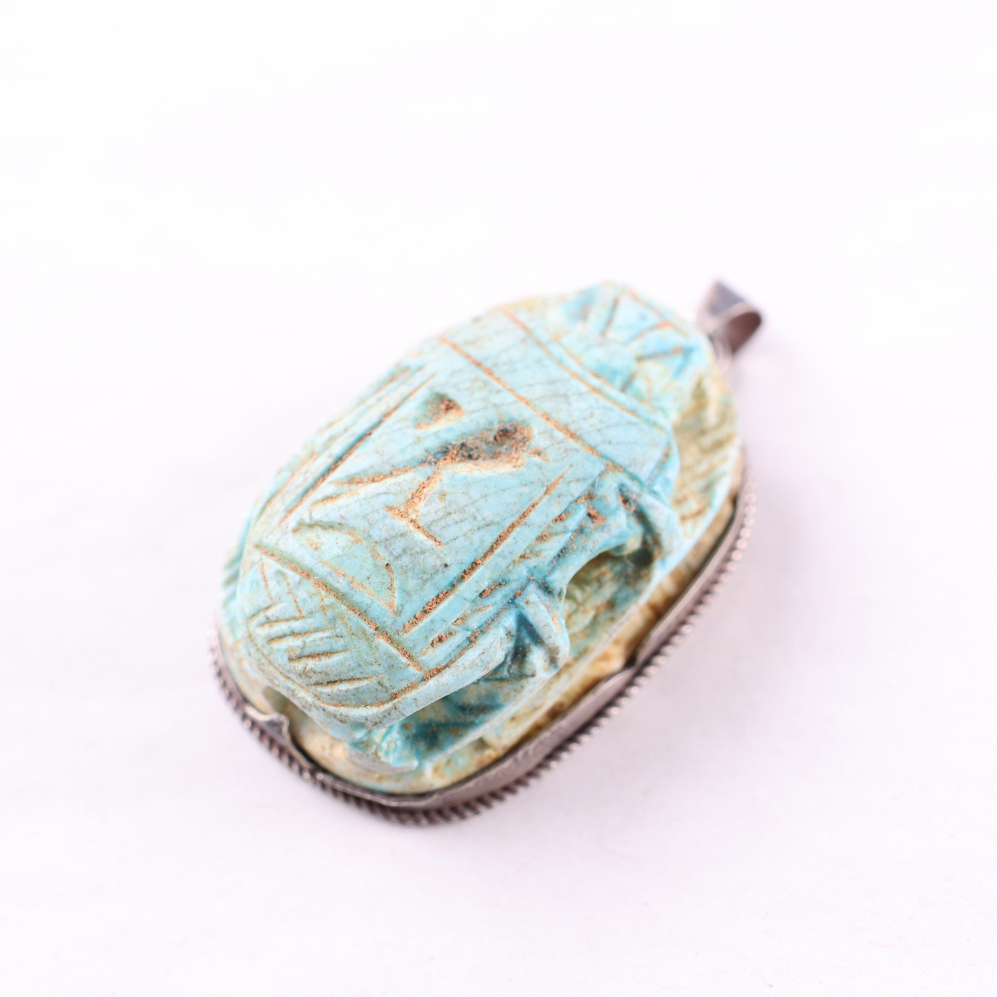 Hänge, skarabe i silverram, brv: 20.4g