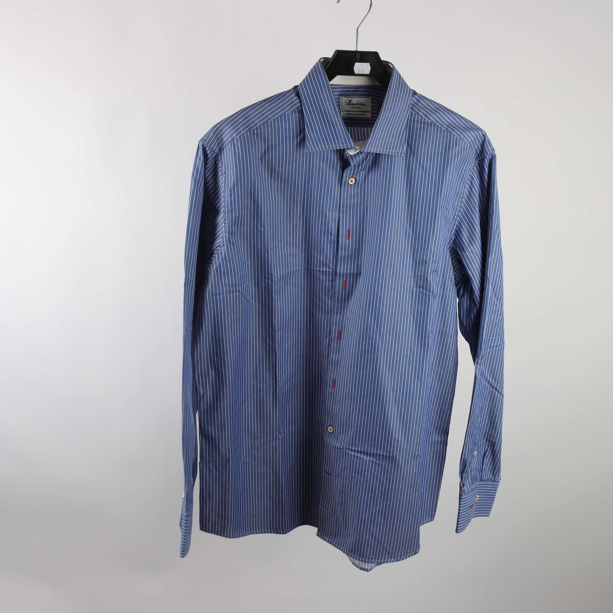 Skjorta, Stenströms, randig, vit, blå, stl. 43.