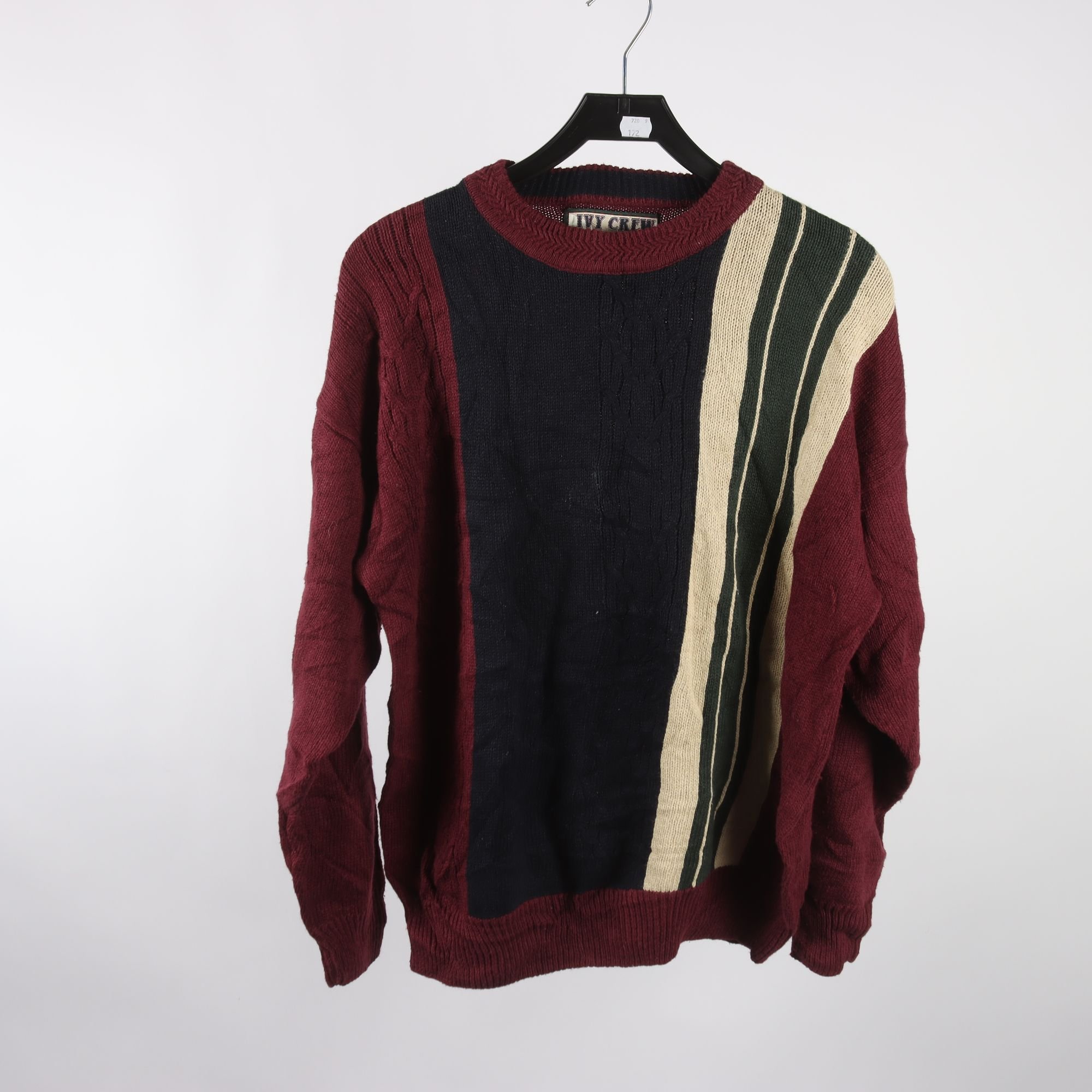 Tröja, Ivy Crew blå, vinröd, bomull, stl. L.