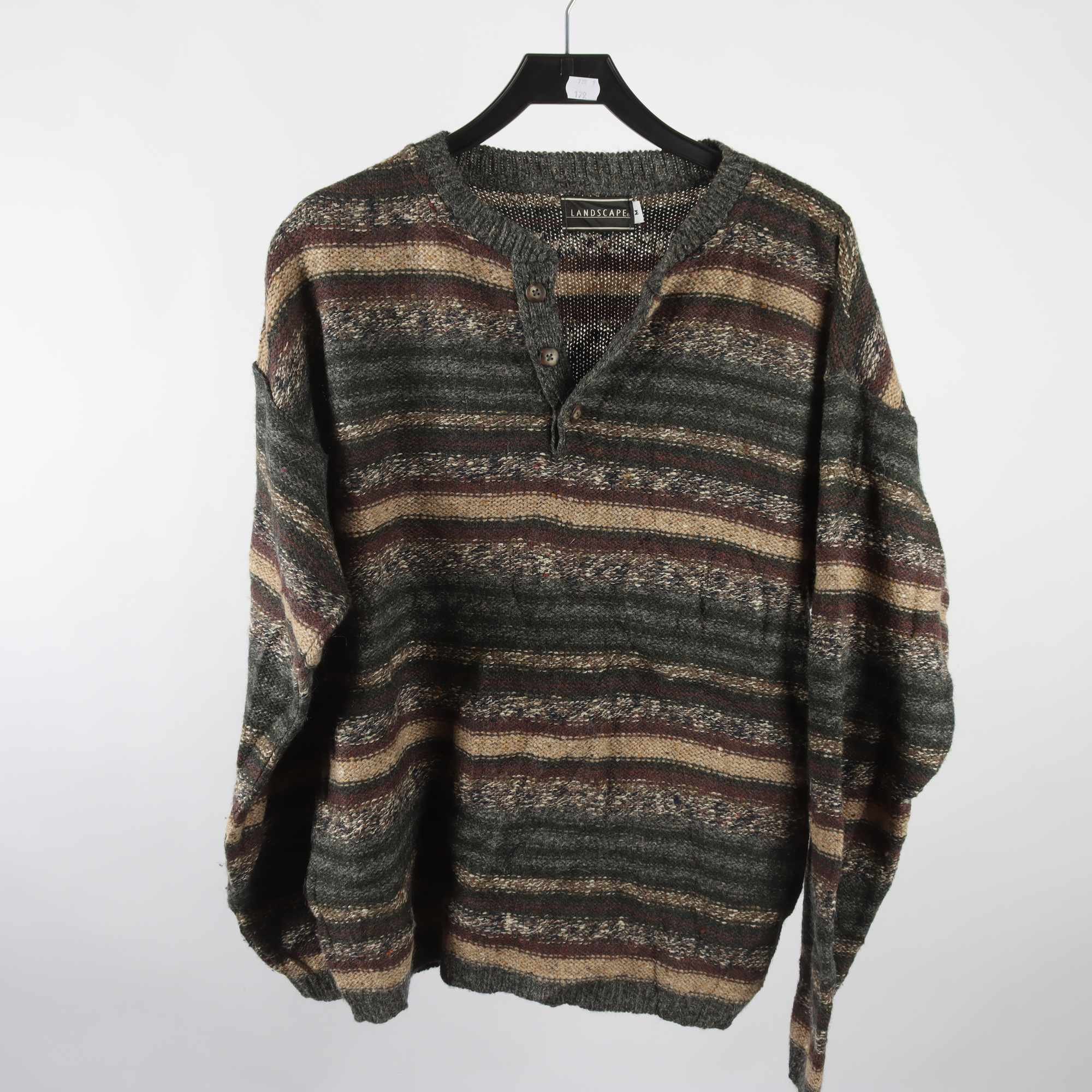 Tröja, Landscape, grå, beige, ull, stl. M.