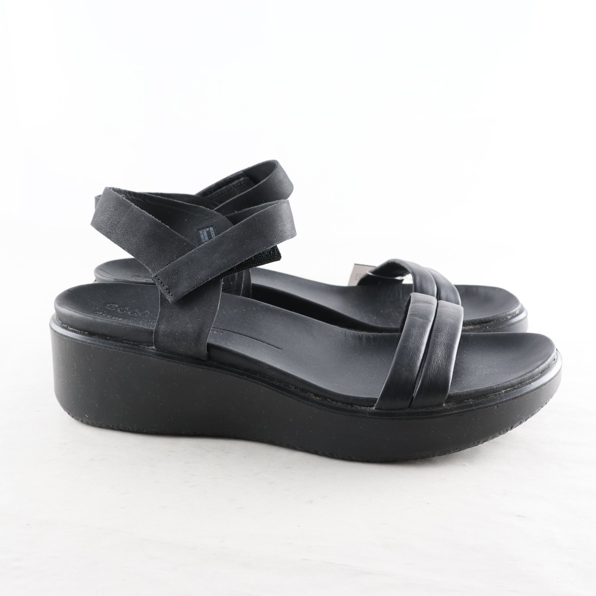 Sandaler, Ecco, svart, skinn, stl. 41.