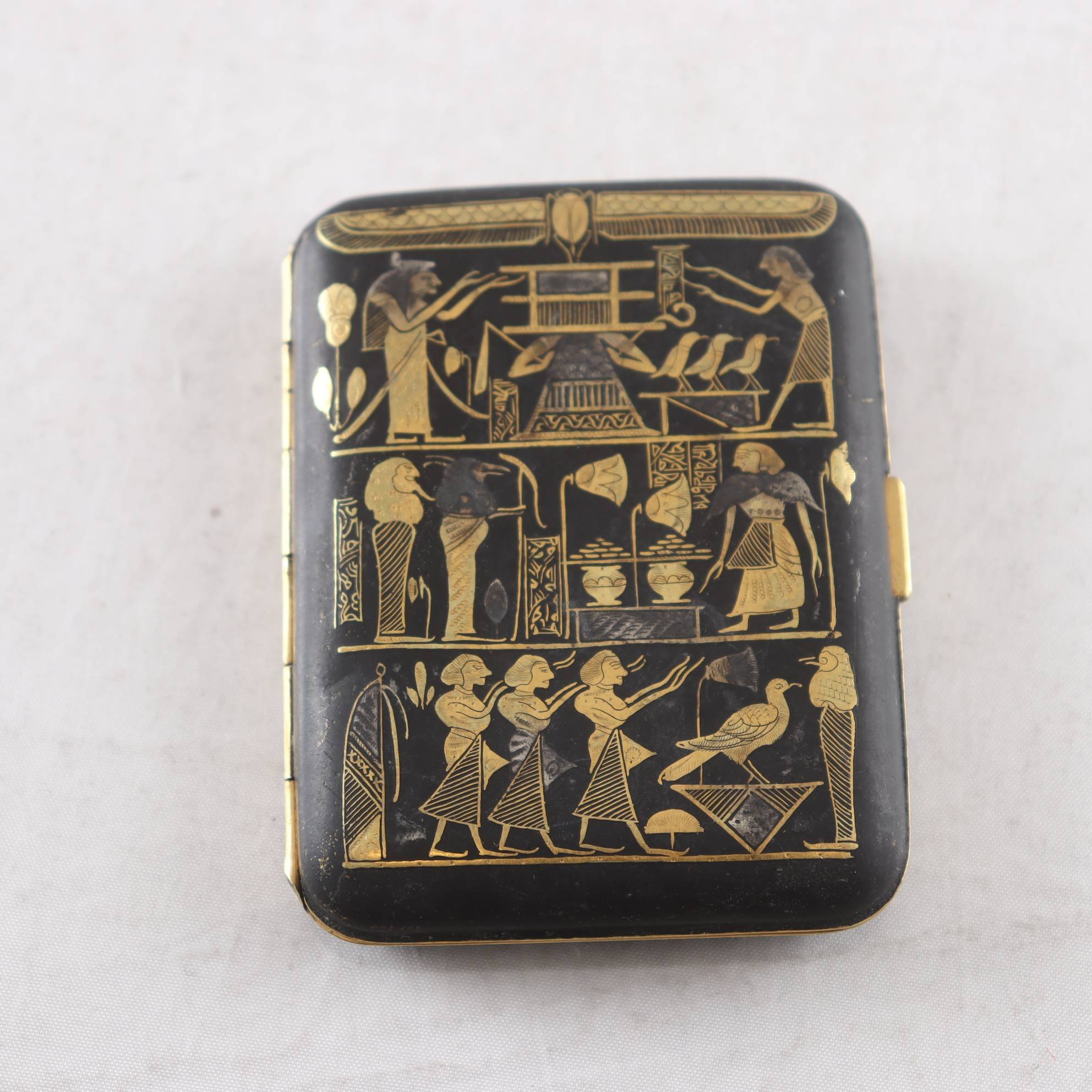 Ciggarettetui, damascene-dekor, Japan