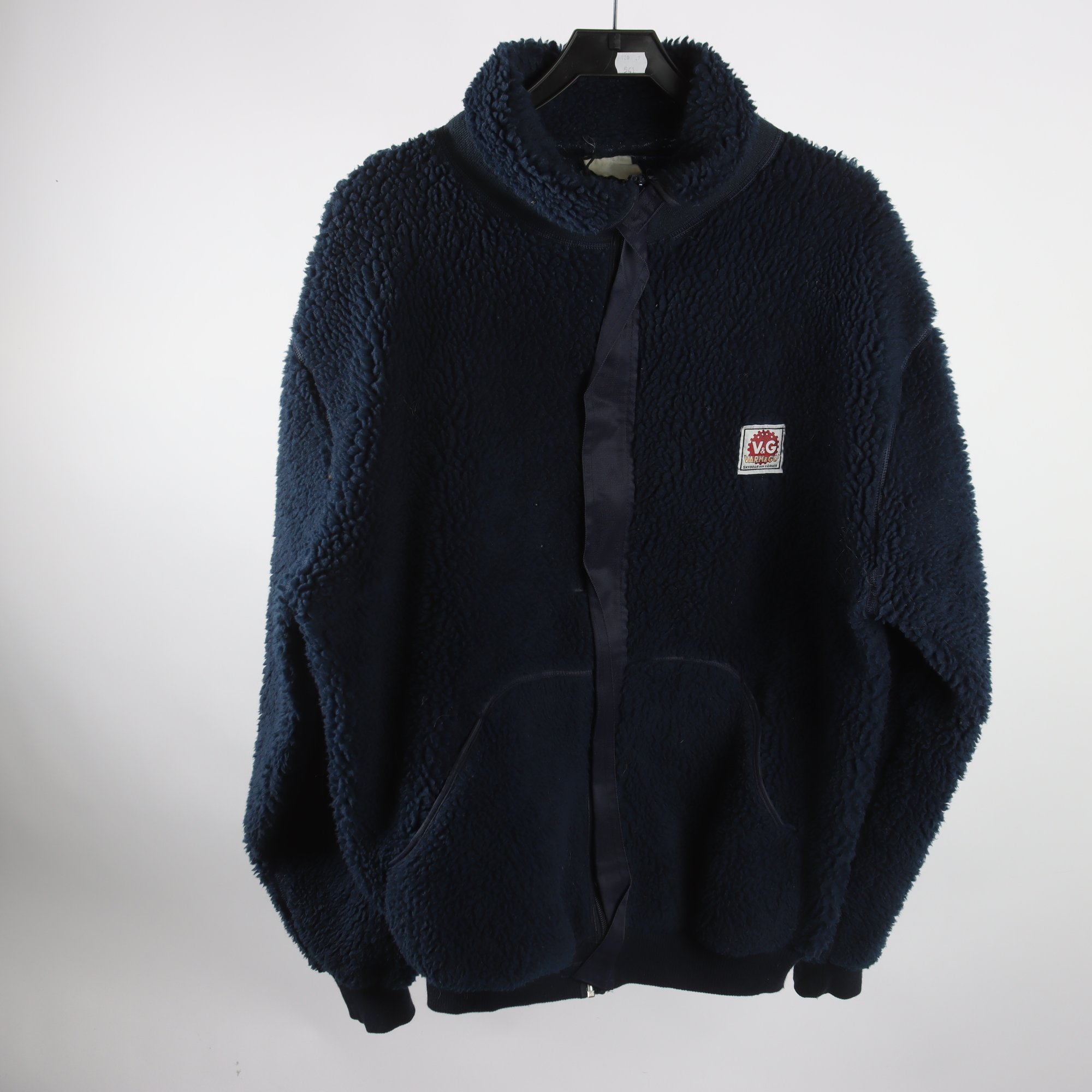 Teddytröja, Varm & Go, blå, pile, stl. ca. XL.