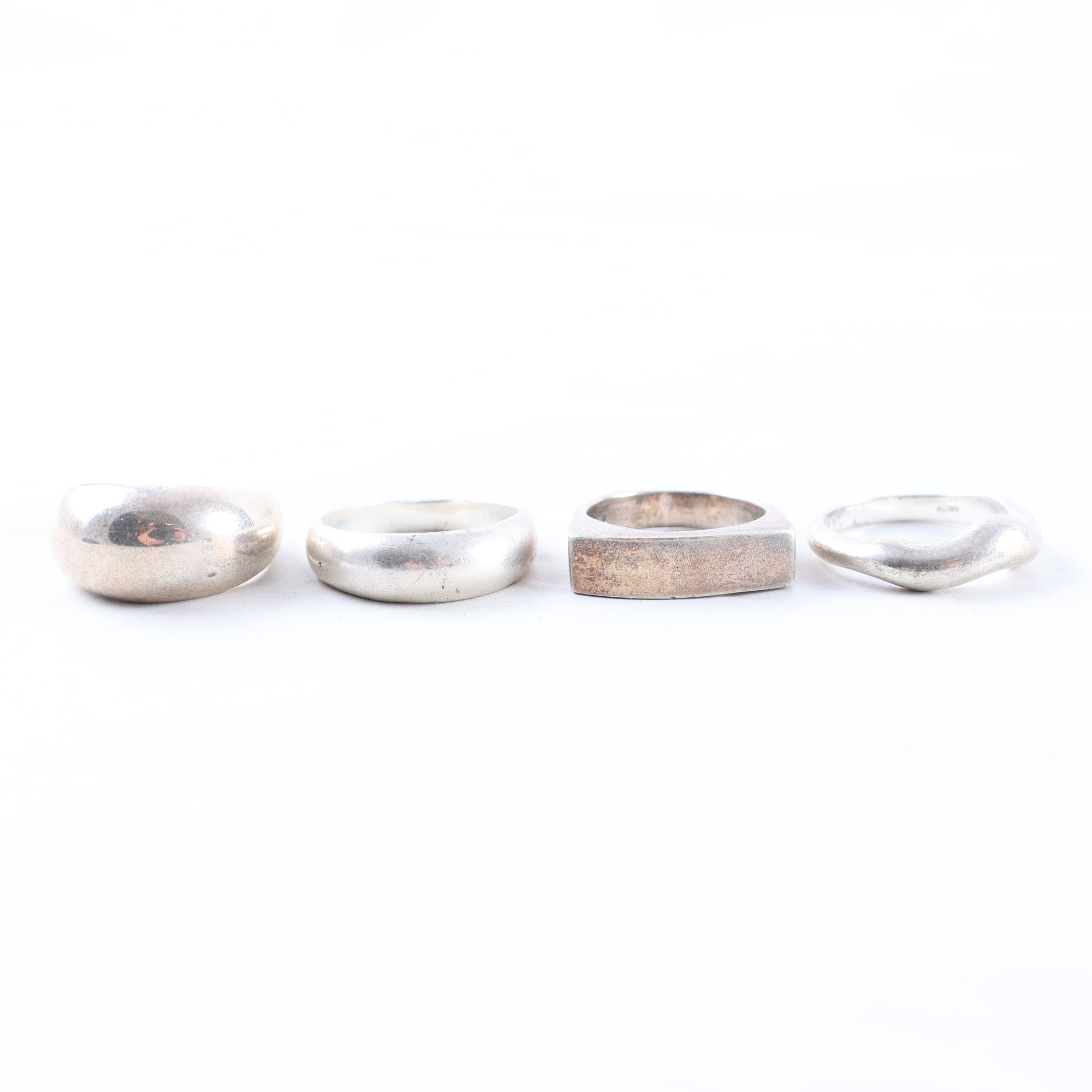 Ringar, silver, 4st, brv: 28g