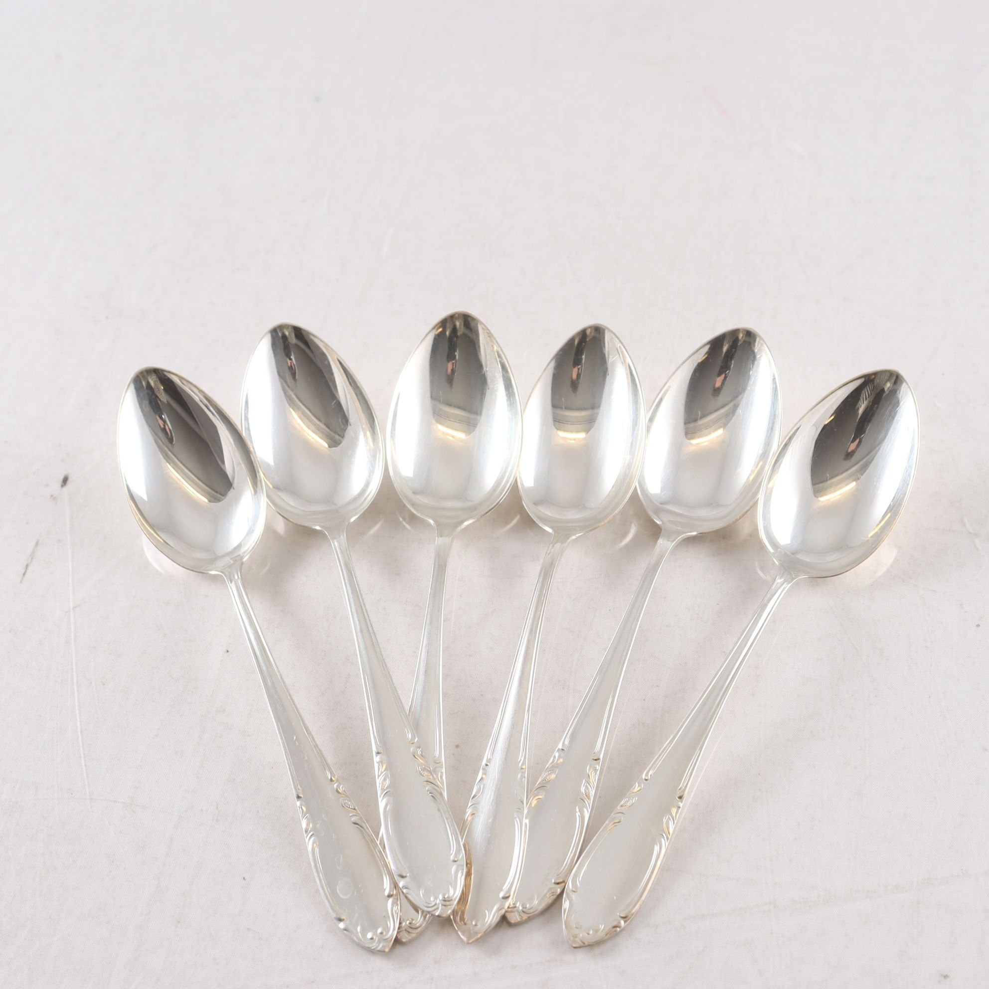 Matskedar, silver, G.A.B, och C.G.H, Stockholm, 6 st