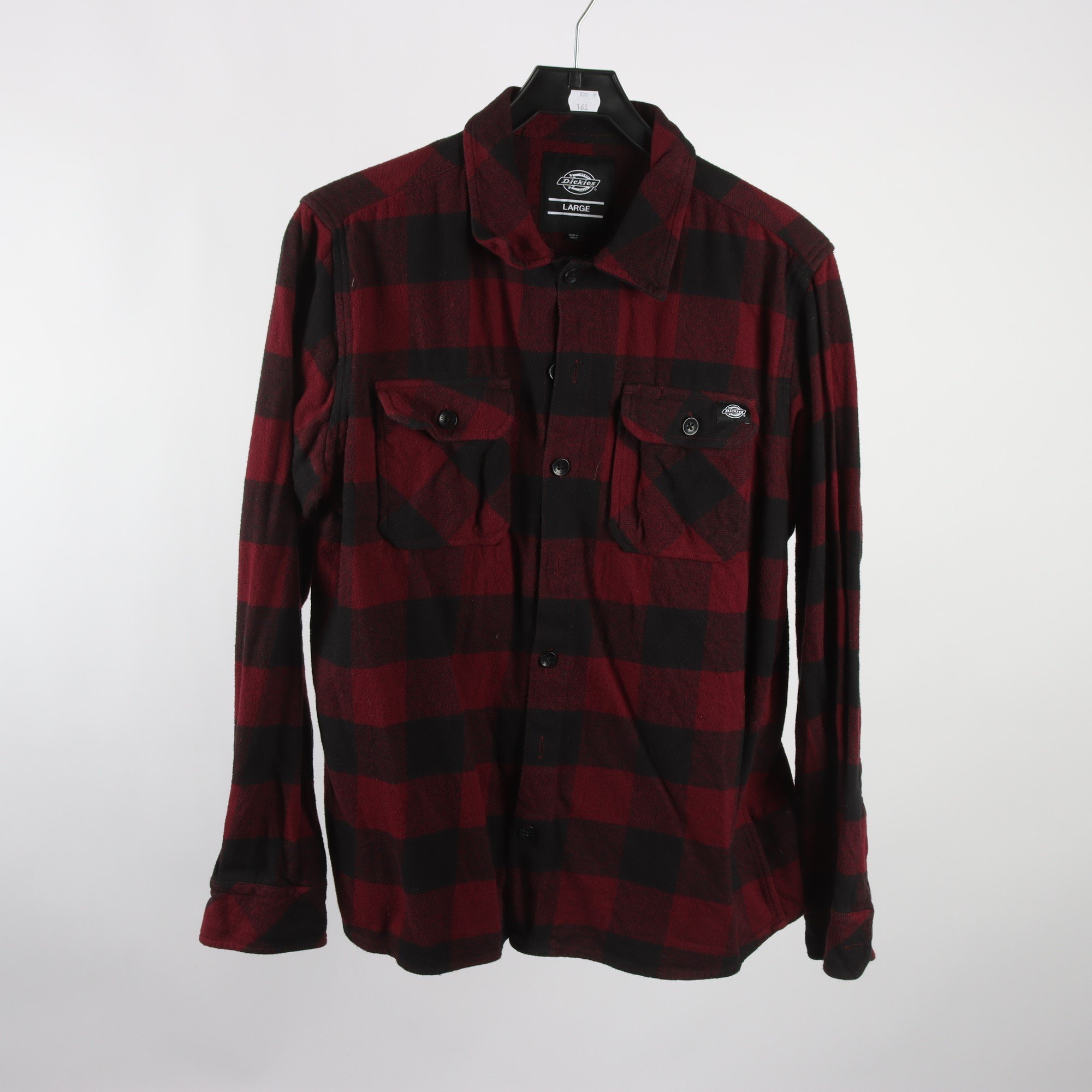 Skjorta, Dickies, vinröd, svart, flanell, stl. L.