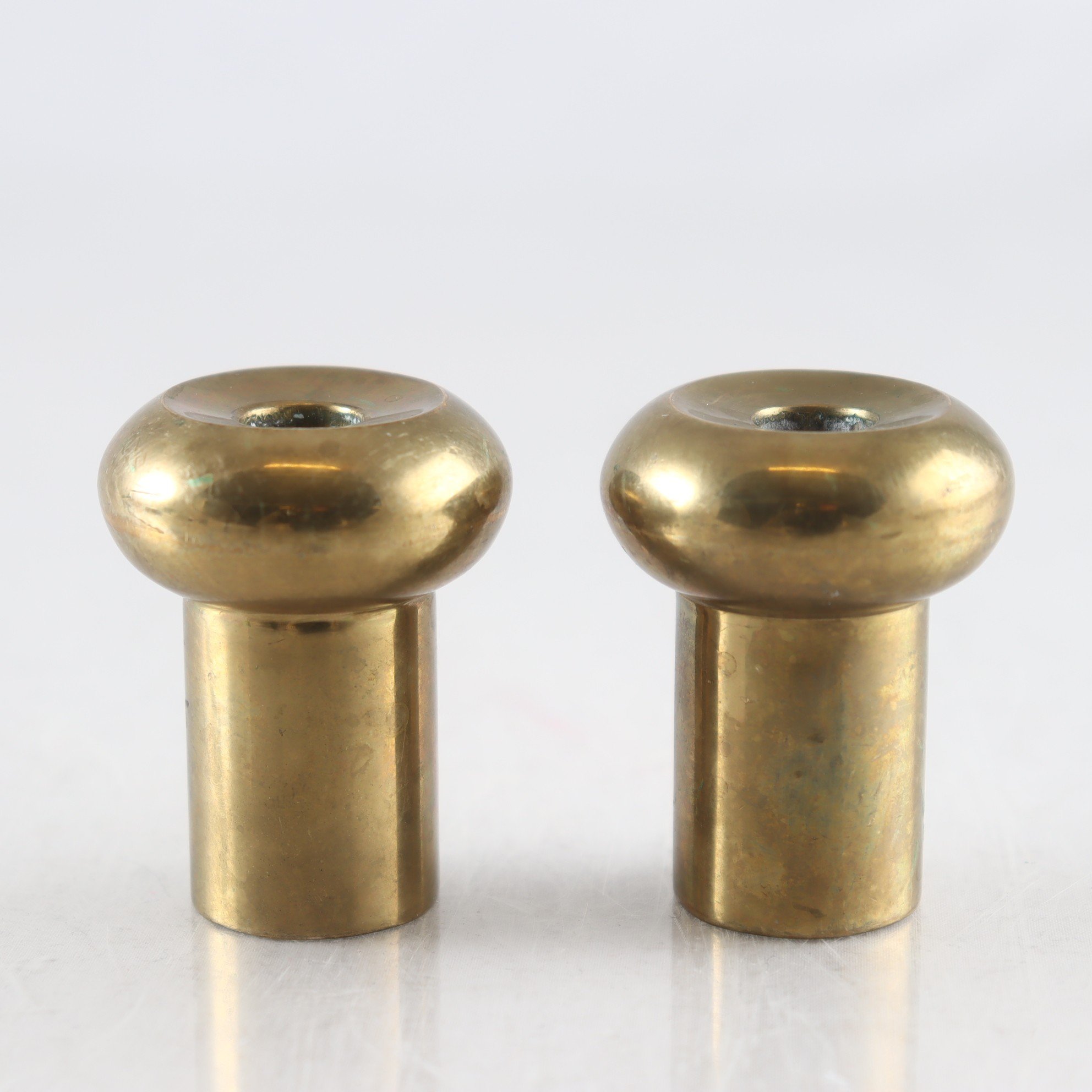 Paret ljusstakar, mässing, Göran Karlsson, Landskrona, 1970-1980-tal