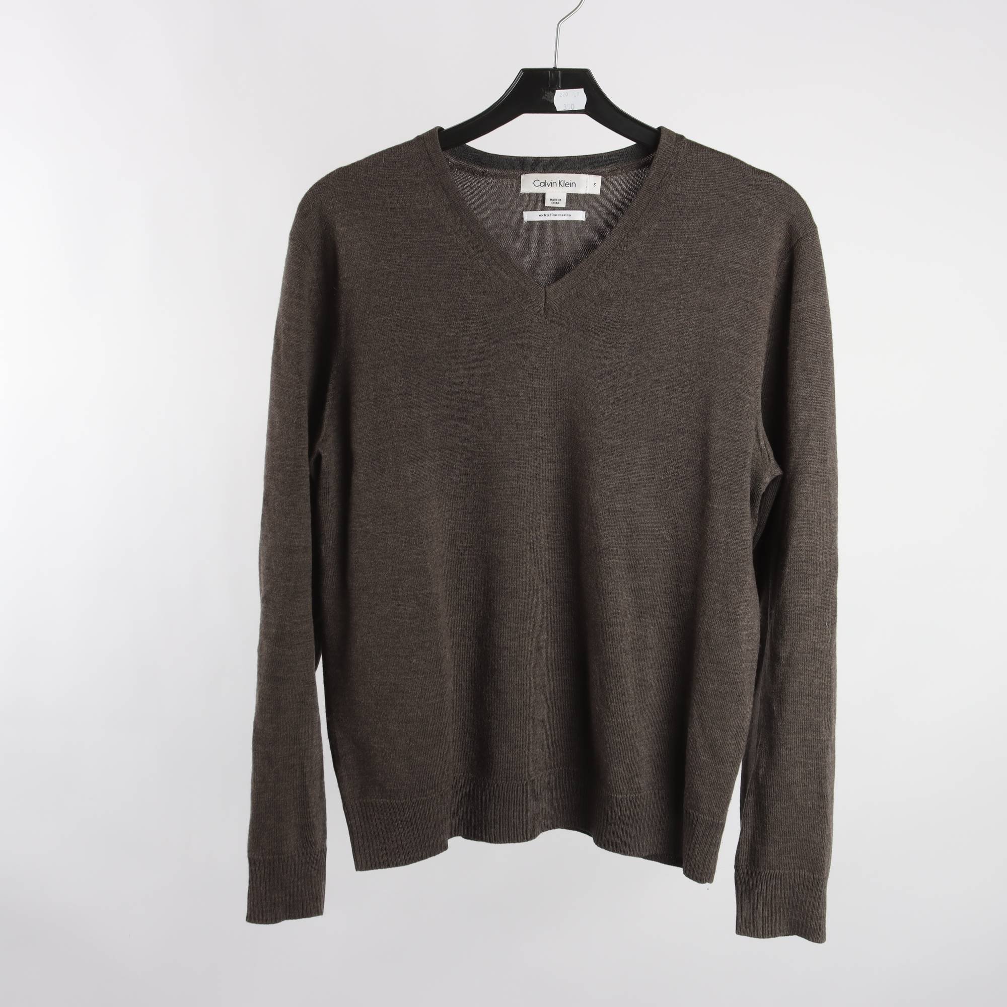 Tröja, Calvin Klein, brun, merino ull, stl. S.