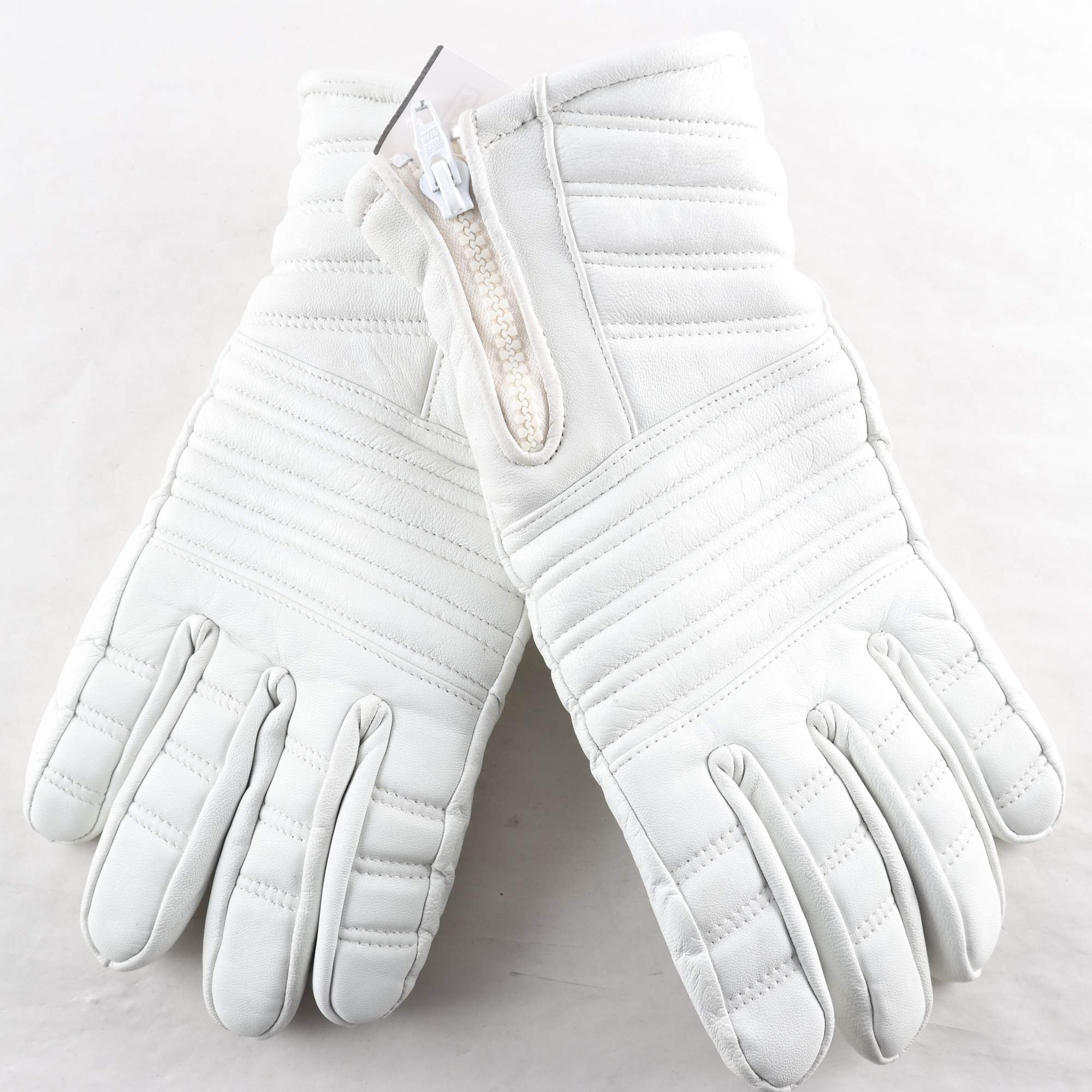 Handskar, Okänd, vit, getnappa, stl. 9,5.