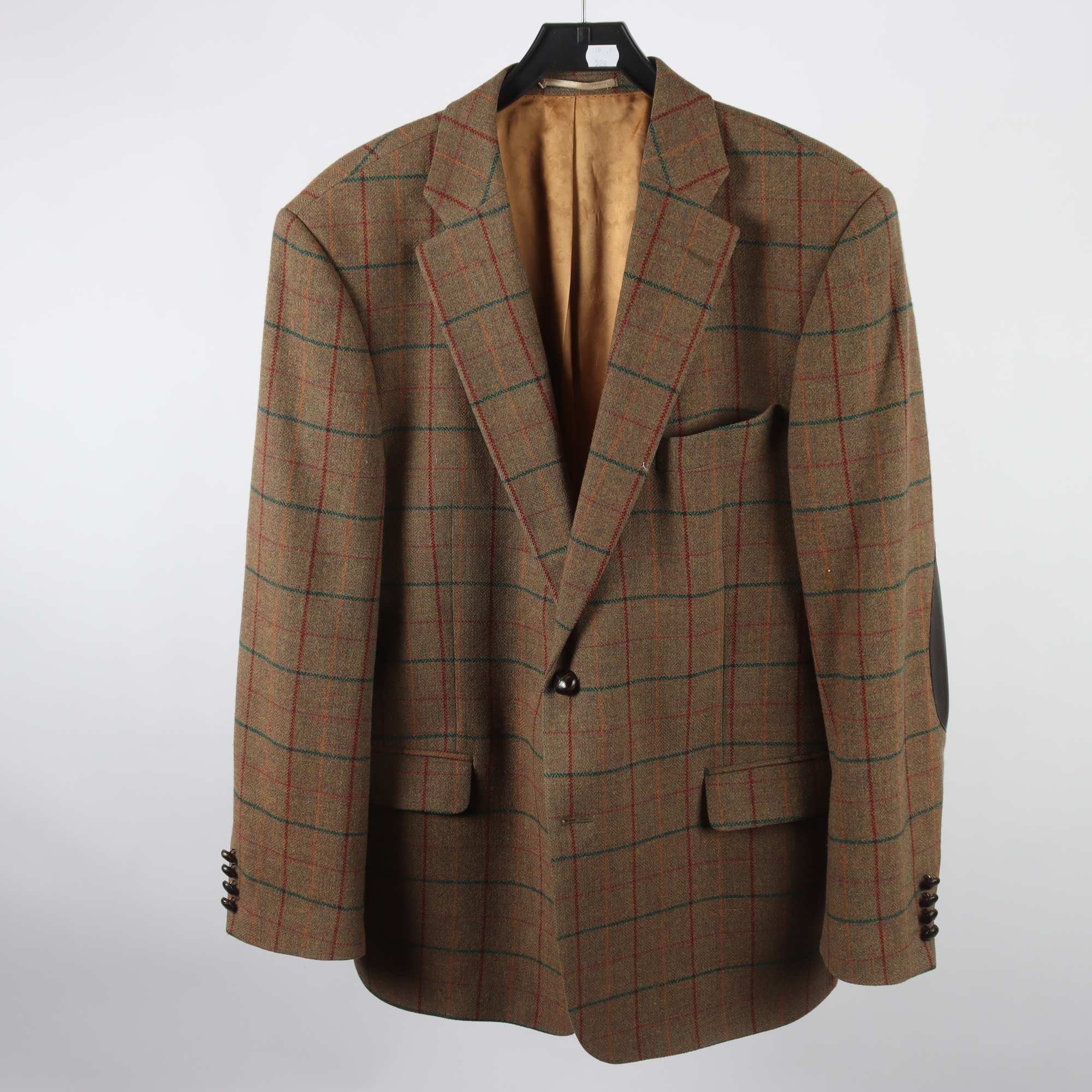 Kavaj, Prince, brunspräcklig, rutig, 100% ull, stl. 54.