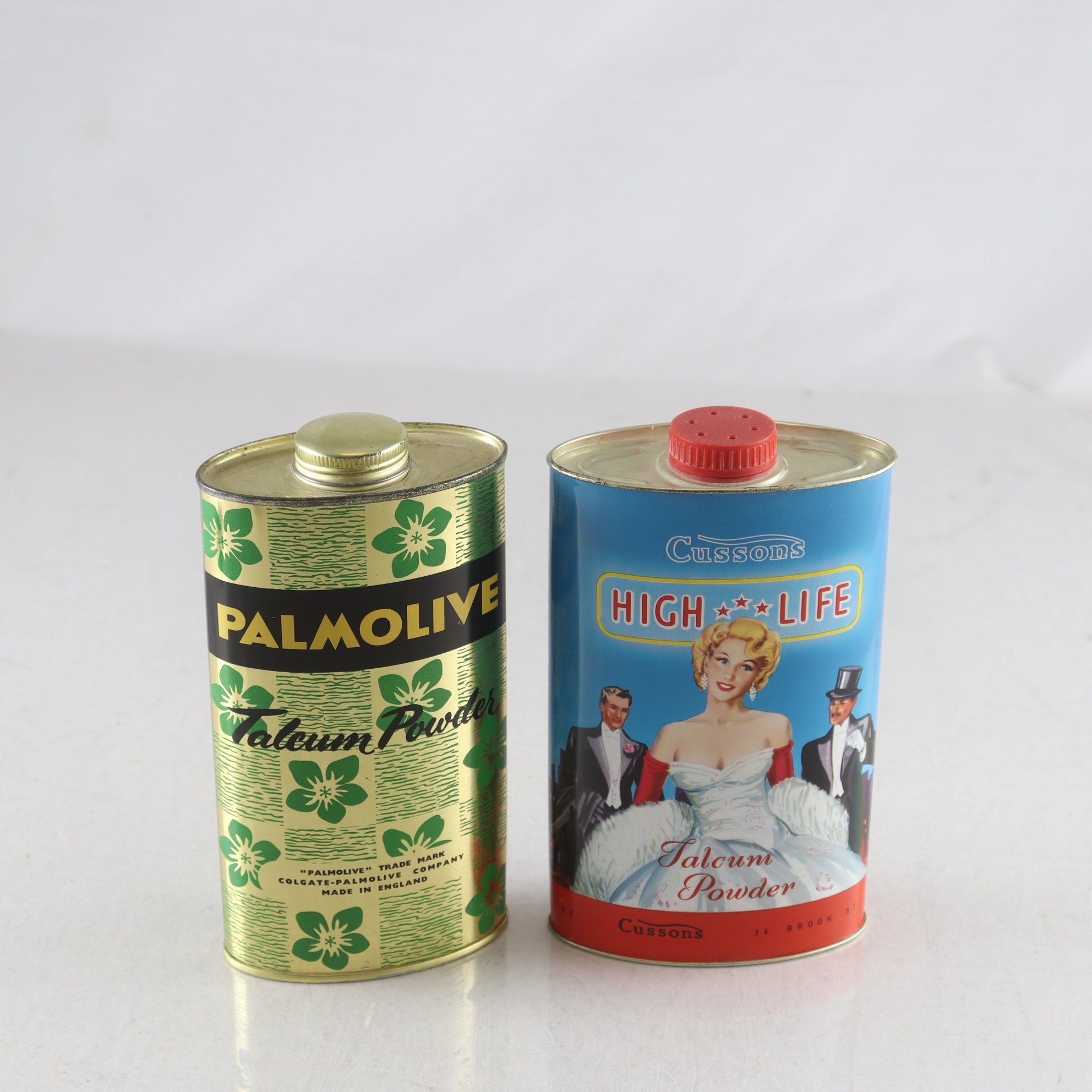 Talcburk, Talcum Powder, Palmolive, England, ca 1940-tal, 2 st