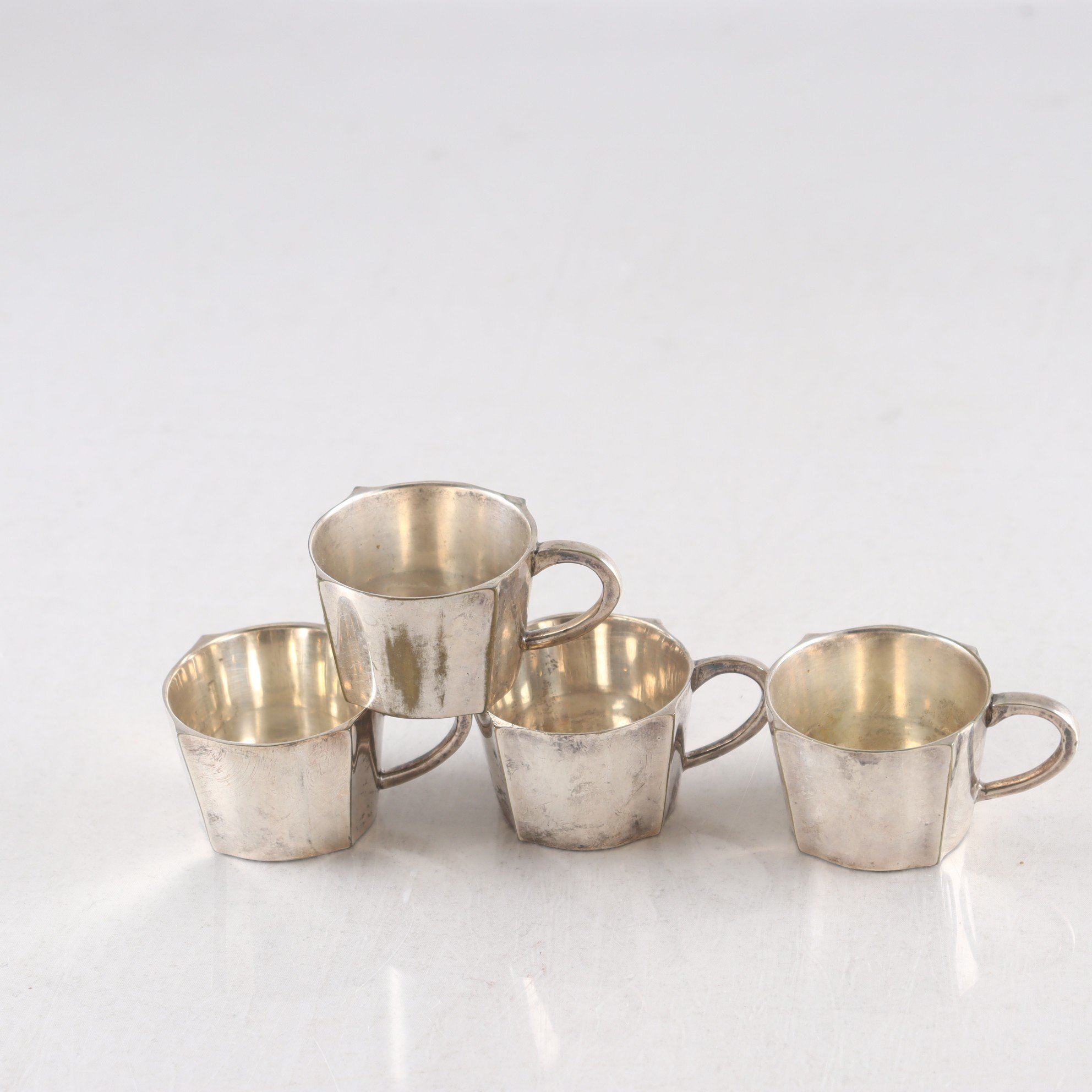 Punschkoppar, nysilver, Sigvard Bernadotte, Gense, 4 st