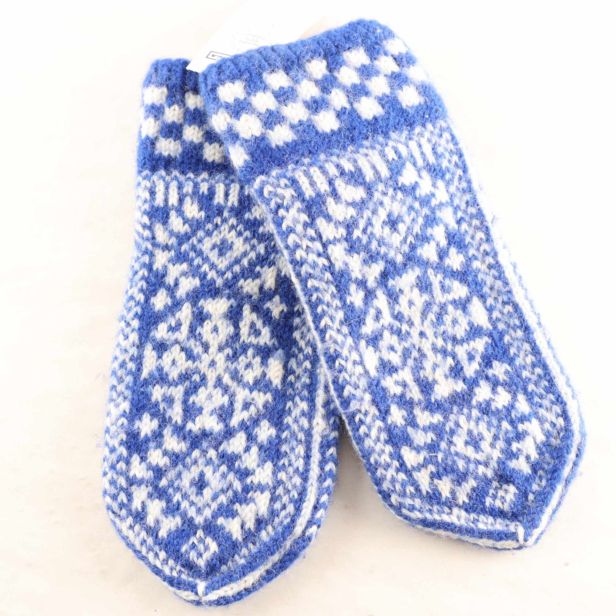 Sockor, Okänd, vit, blå, ull.