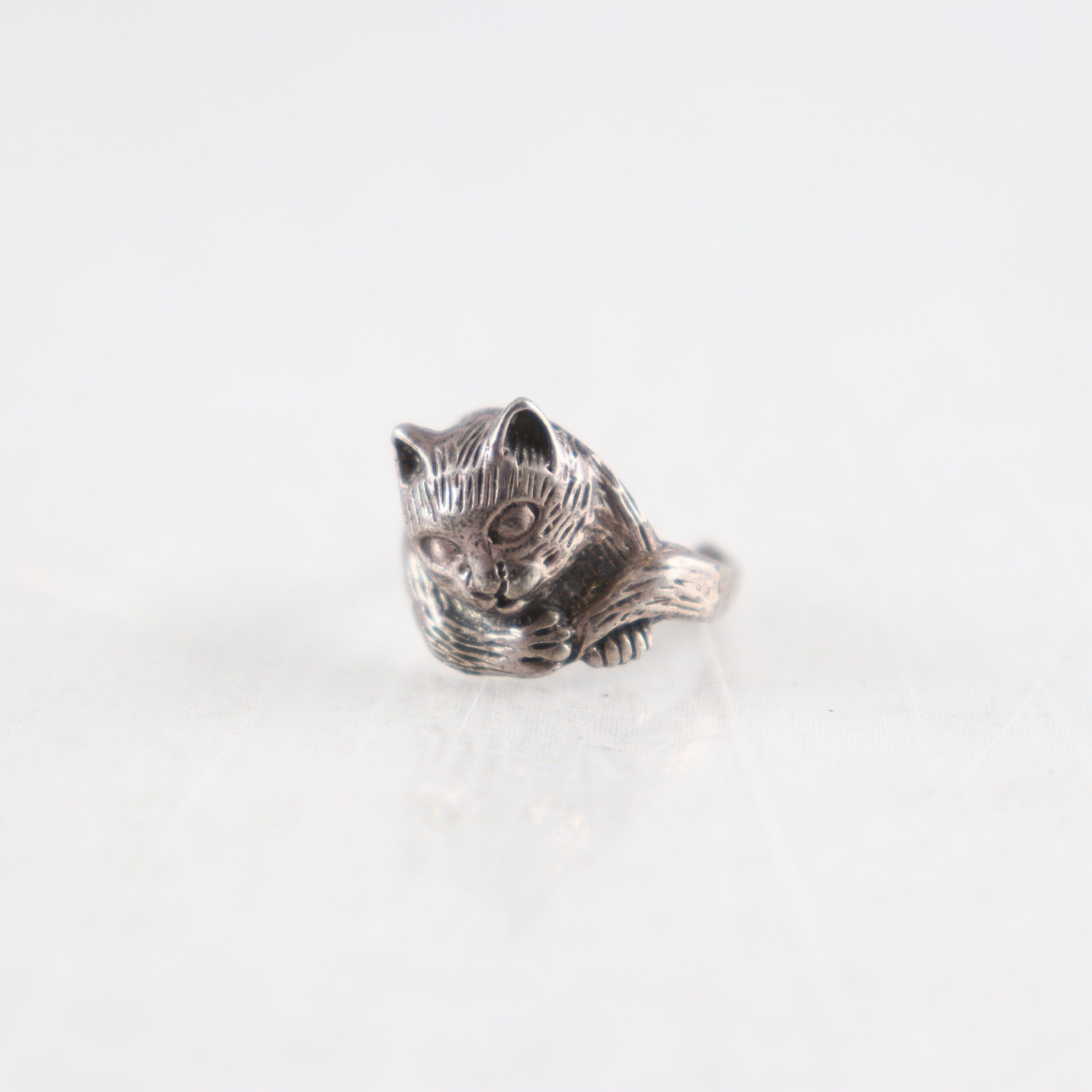 Ring, katt, silver 925
