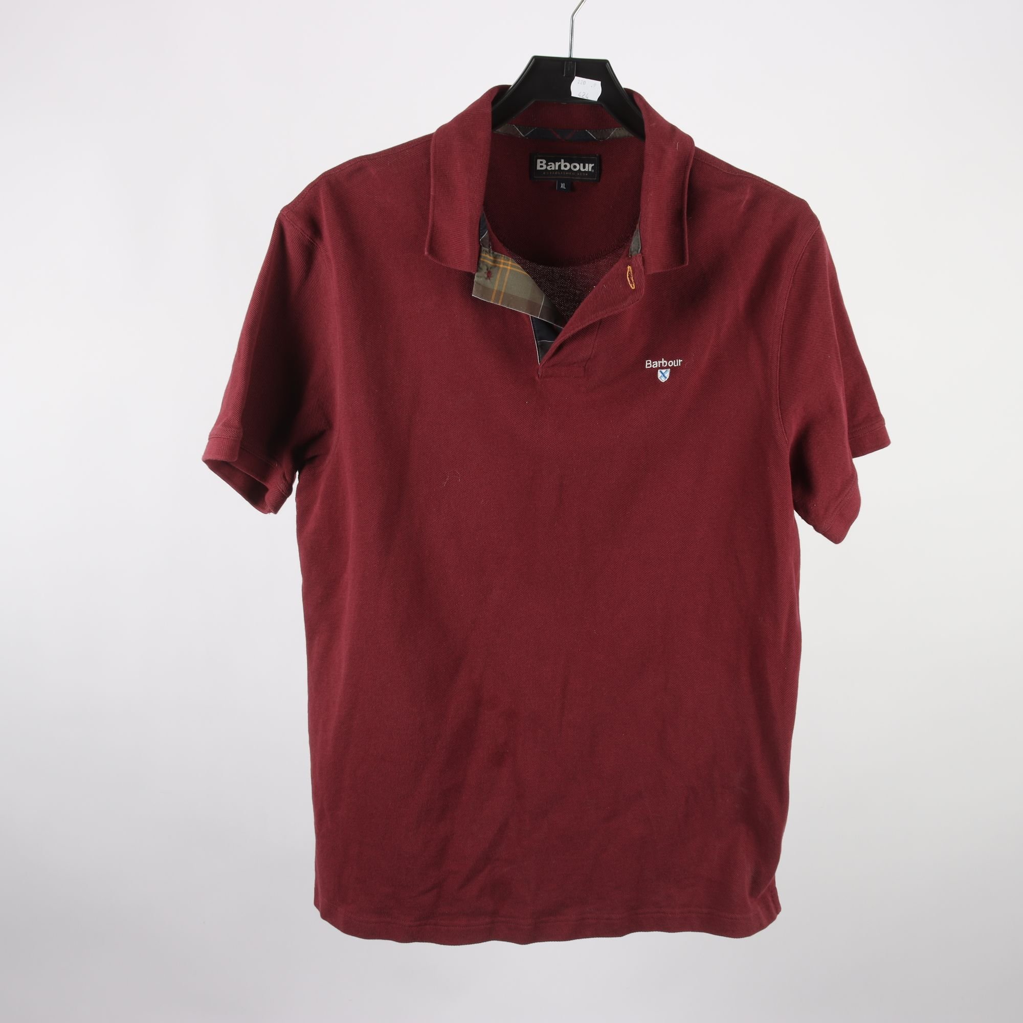 Piké, Barbour, vinröd, stl. XL.