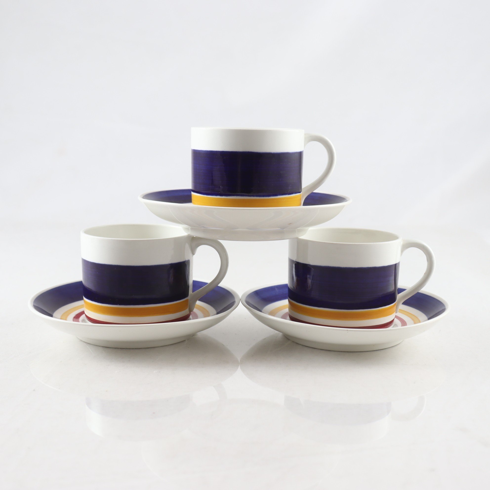 Kaffekoppar med fat, Jokkmokk, Rörstrand, 1960-1970-tal