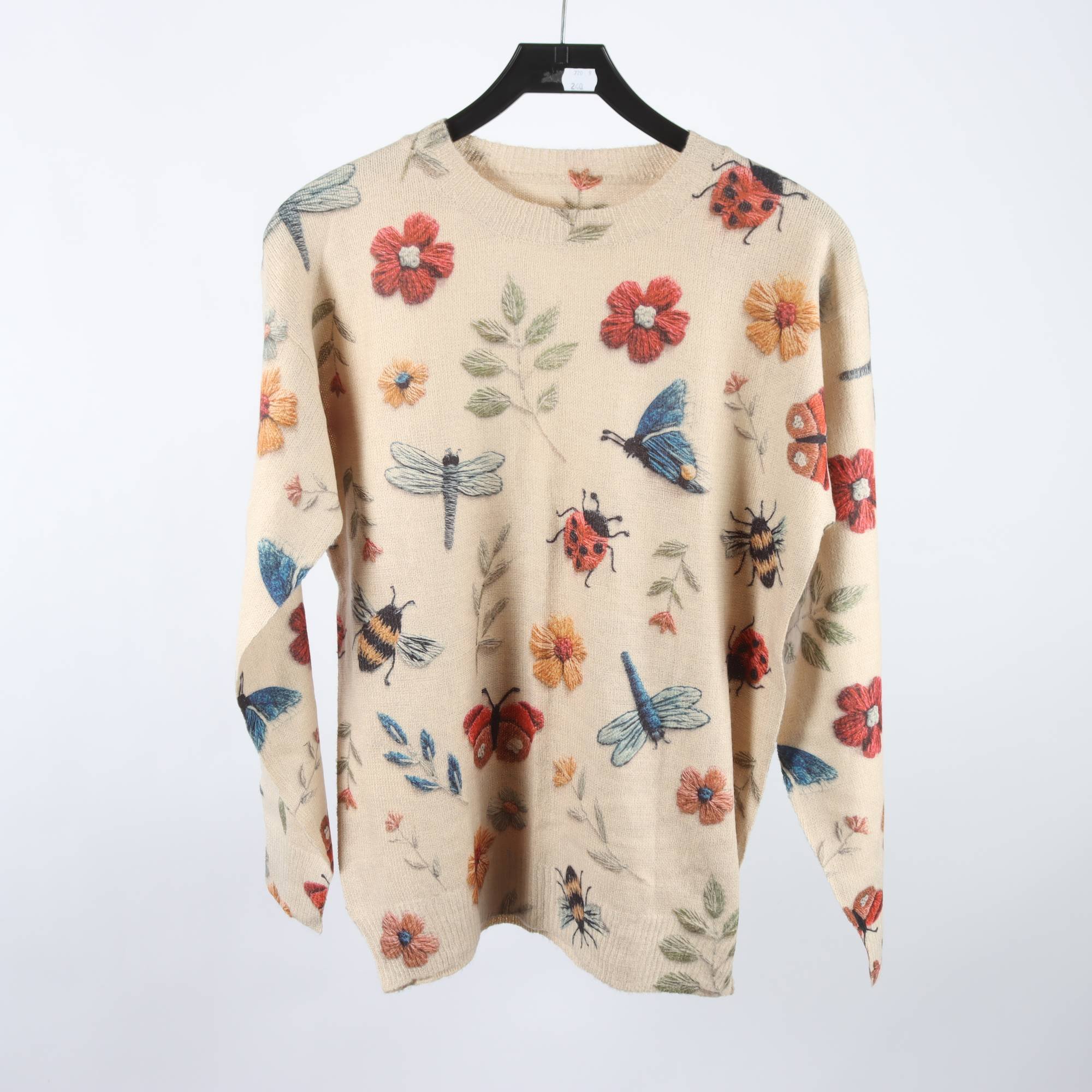 Tröja, Okänd, mönstrad, beige, stl. M.