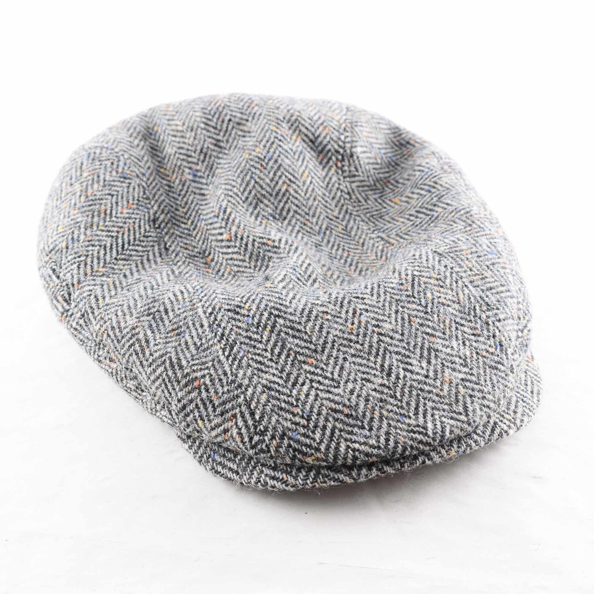 Gubbkeps, Mucros, Kerry, 100% ull, gråspräcklig, stl. XL.