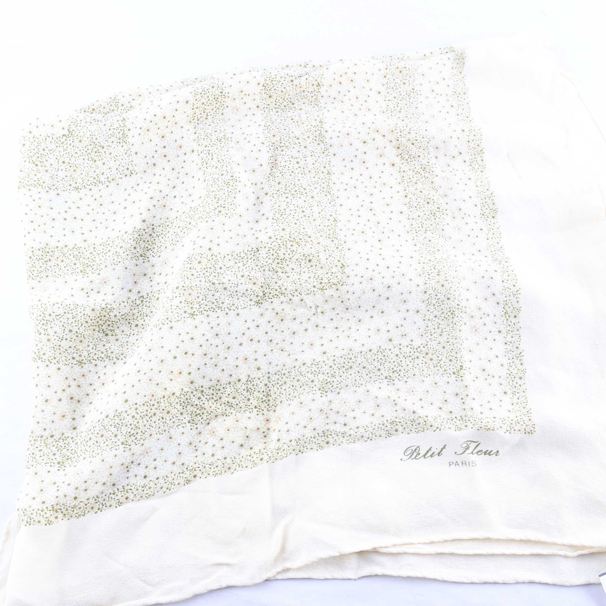 Sjal, Petit Fleur, beige, silke.