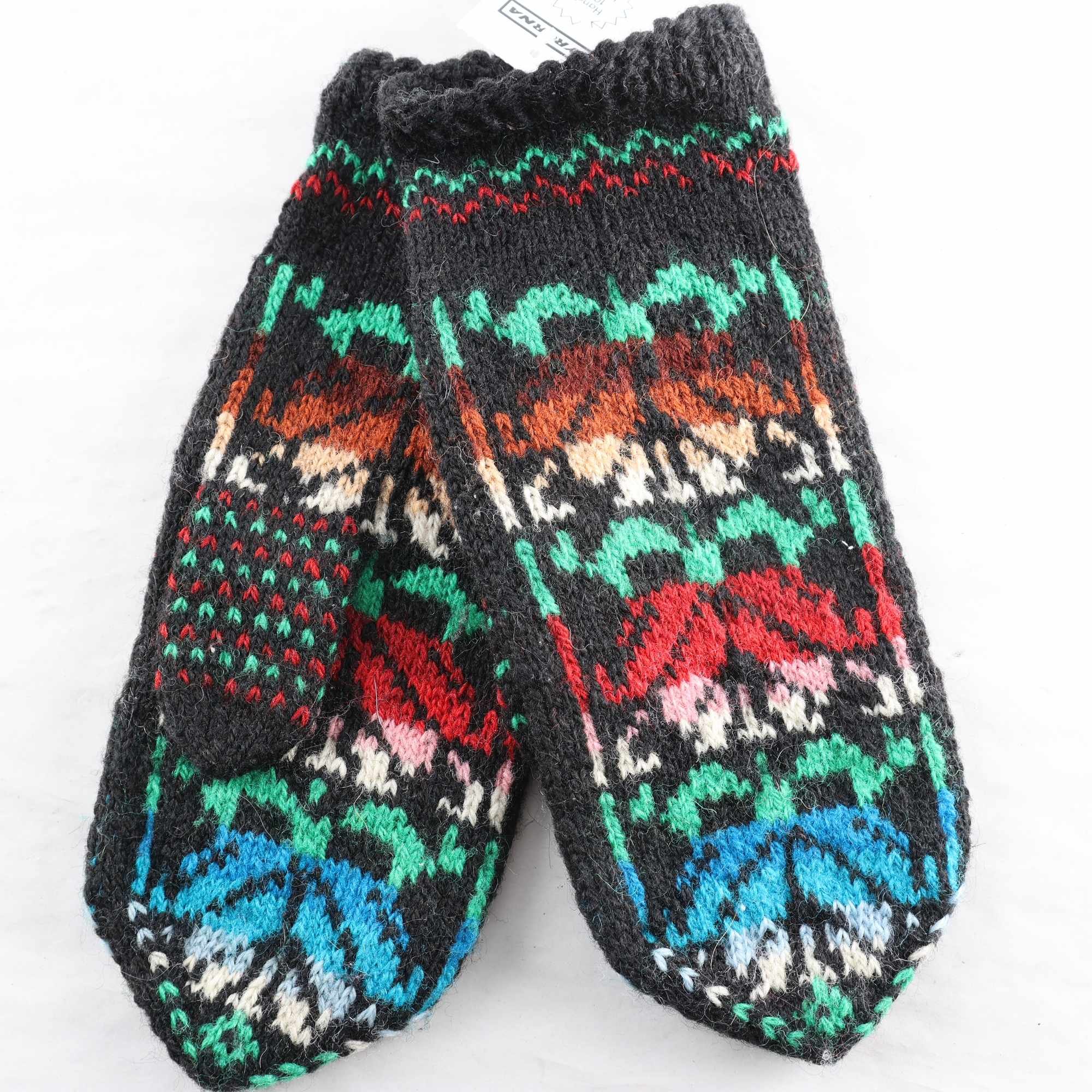 Vantar, Okänd, svart, blå, brun, ull.